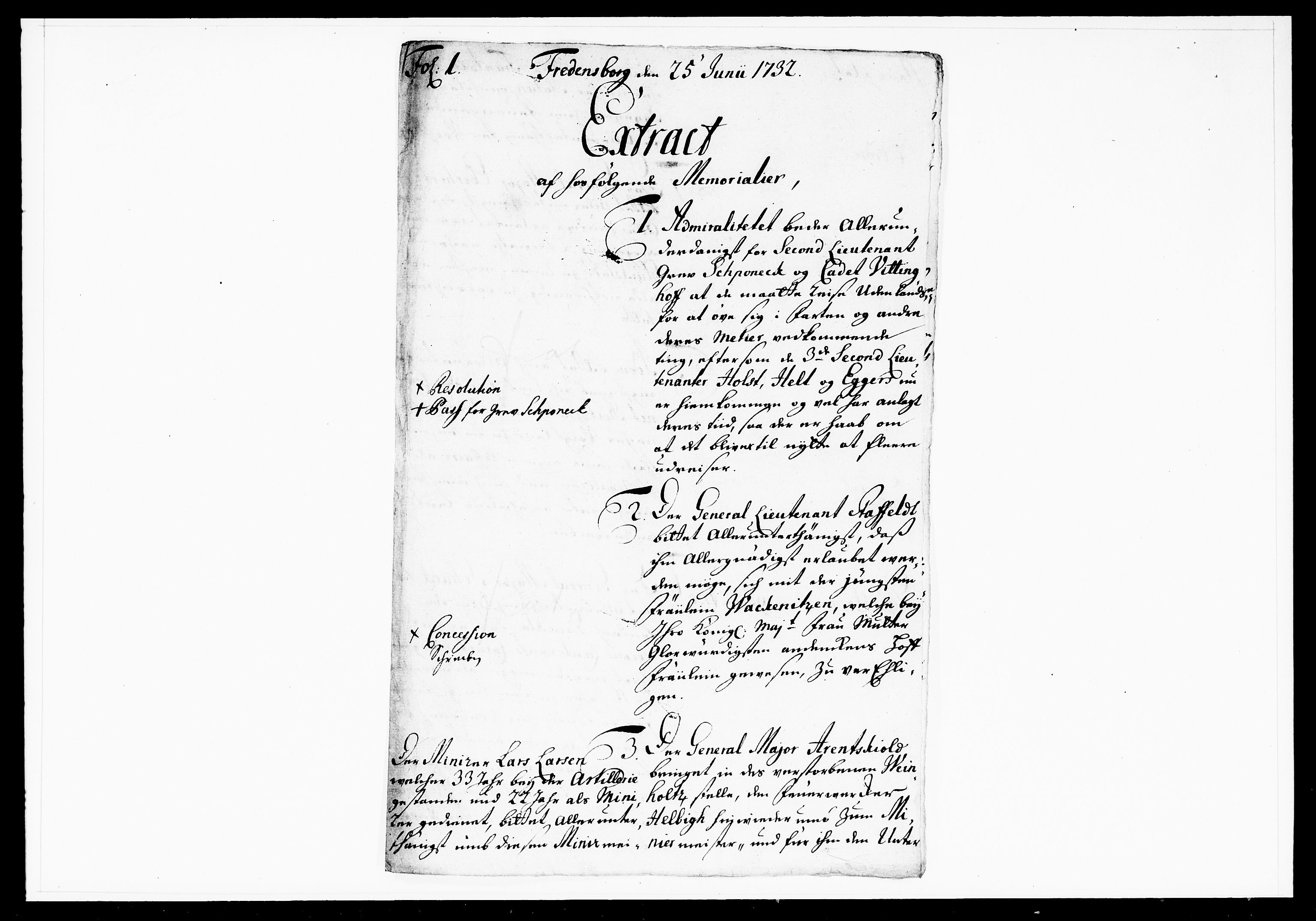 Krigskollegiet, Krigskancelliet, DRA/A-0006/-/1103-1107: Refererede sager, 1732, p. 170