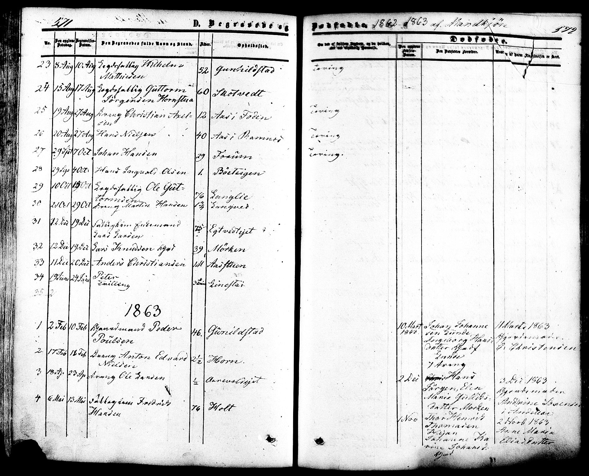 Ramnes kirkebøker, SAKO/A-314/F/Fa/L0006: Parish register (official) no. I 6, 1862-1877, p. 571-572