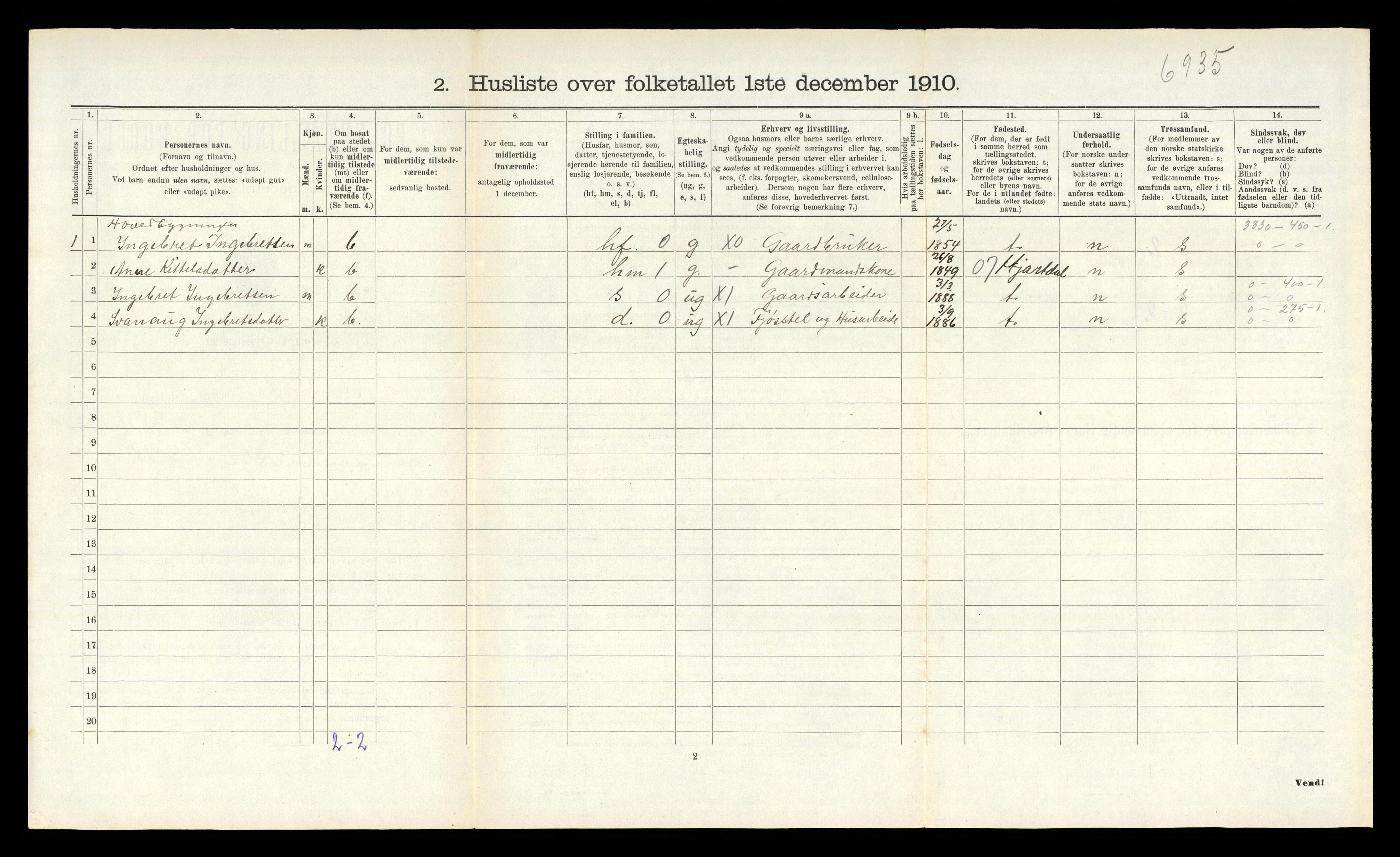 RA, 1910 census for Sauherad, 1910, p. 718