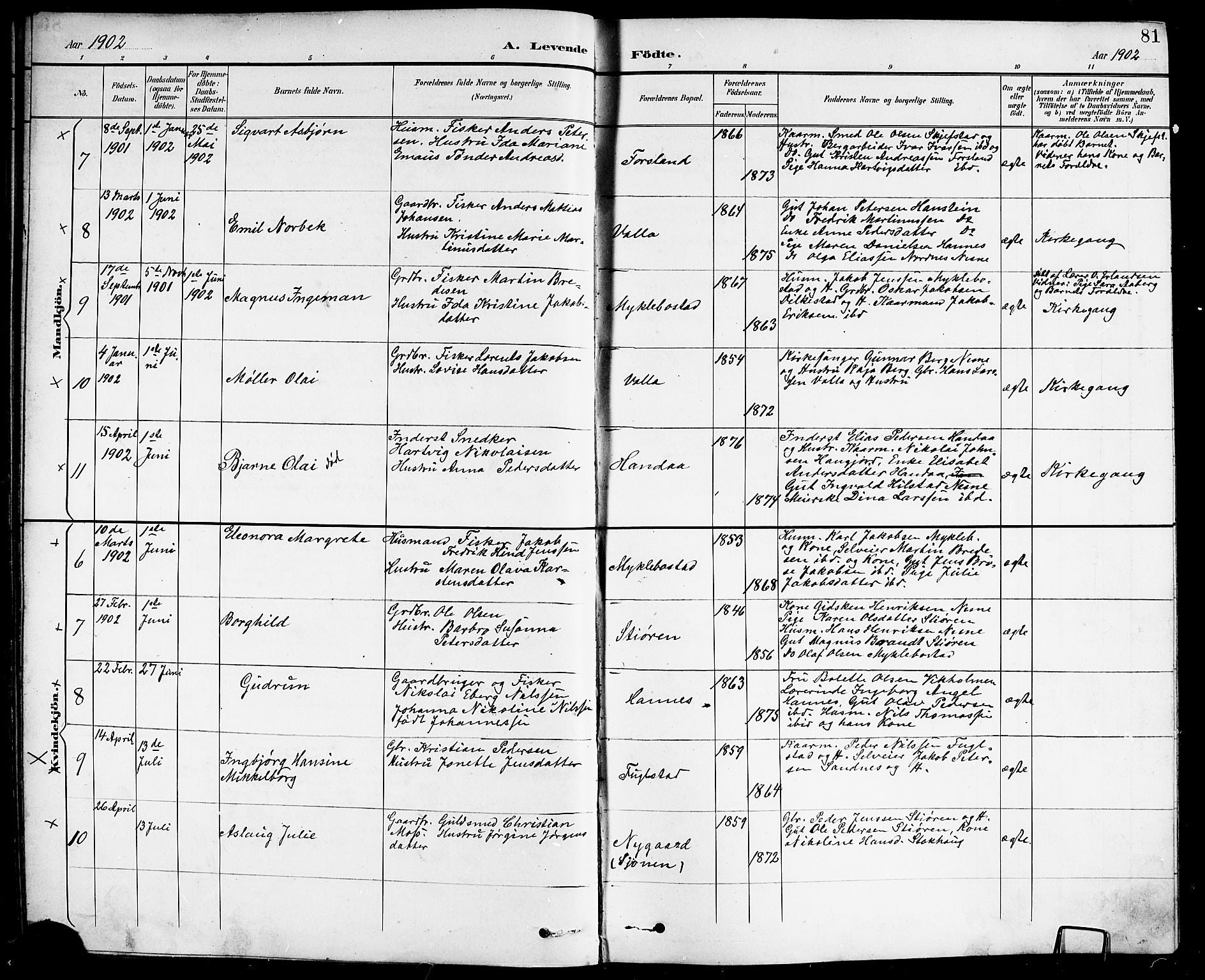 Ministerialprotokoller, klokkerbøker og fødselsregistre - Nordland, AV/SAT-A-1459/838/L0559: Parish register (copy) no. 838C06, 1893-1910, p. 81