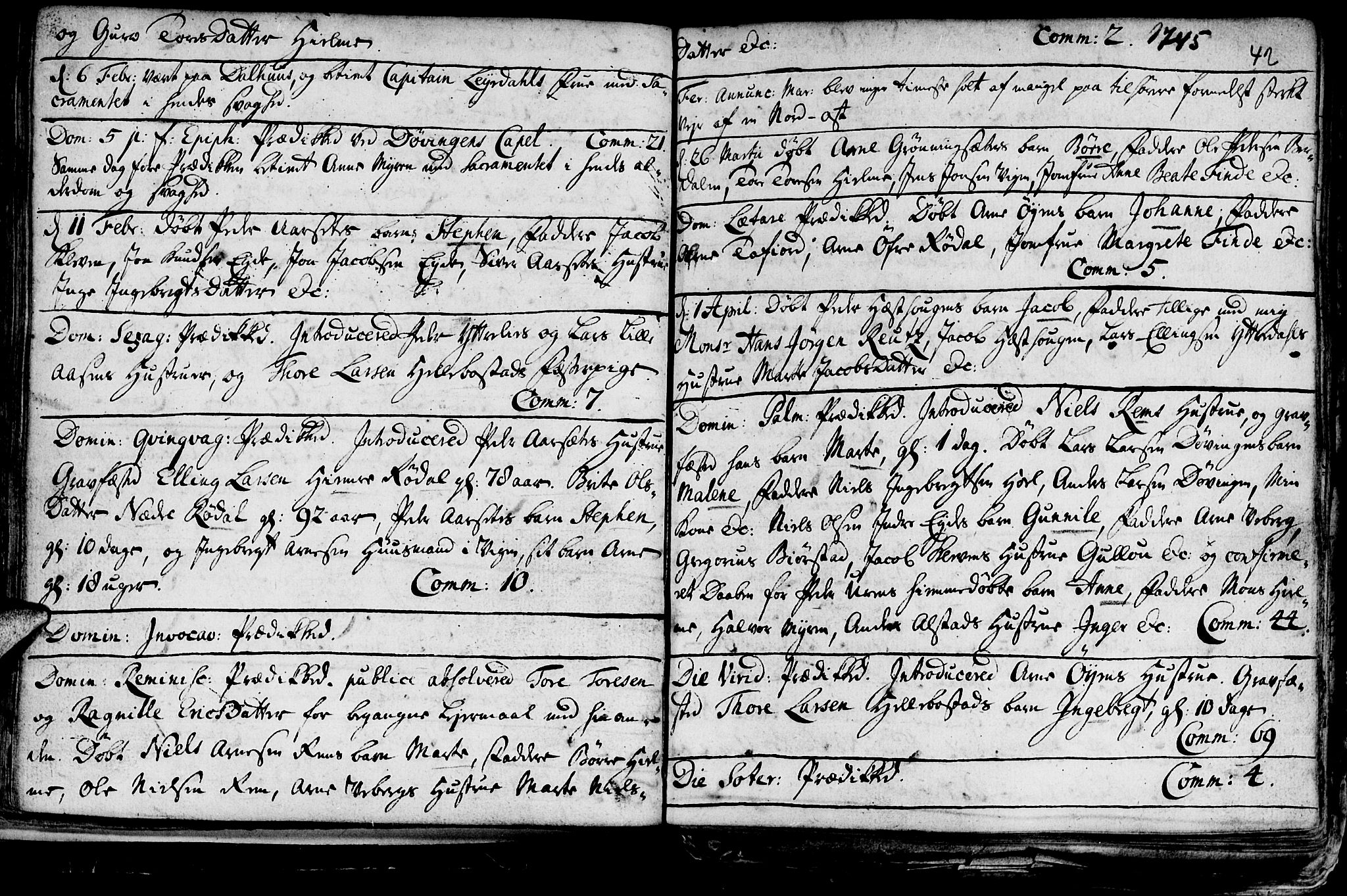 Ministerialprotokoller, klokkerbøker og fødselsregistre - Møre og Romsdal, SAT/A-1454/519/L0240: Parish register (official) no. 519A01 /1, 1736-1760, p. 42