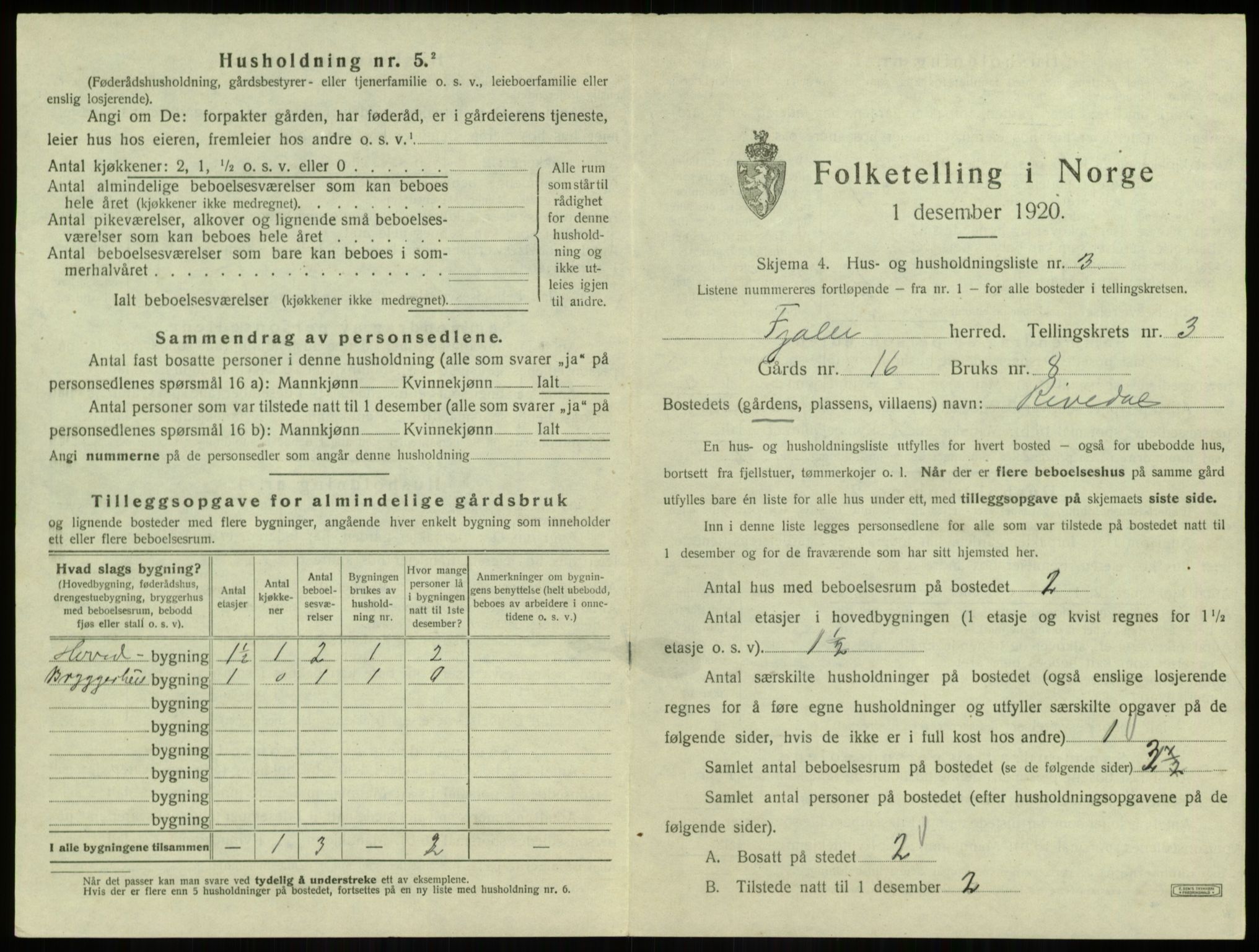 SAB, 1920 census for Fjaler, 1920, p. 306