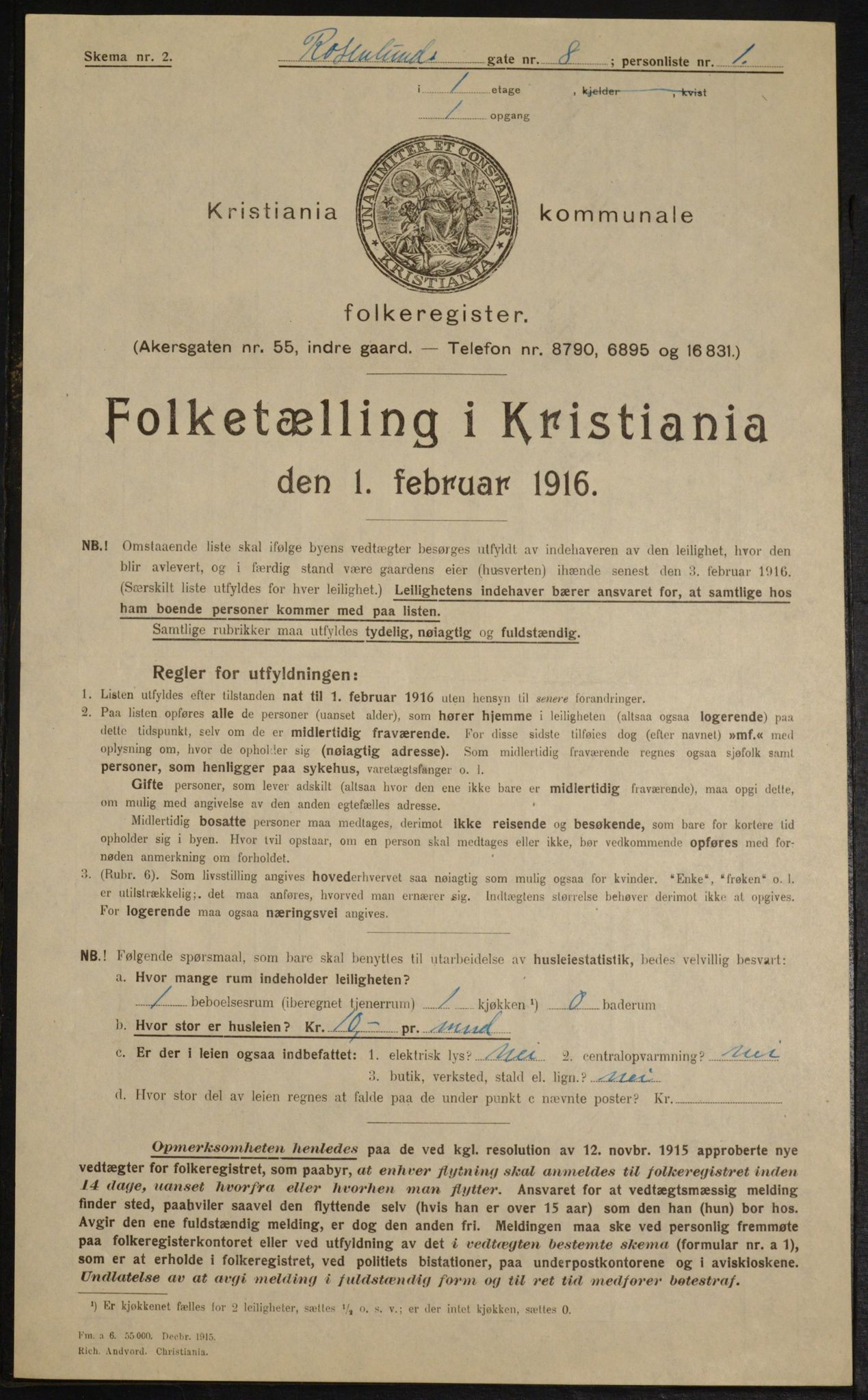 OBA, Municipal Census 1916 for Kristiania, 1916, p. 86335