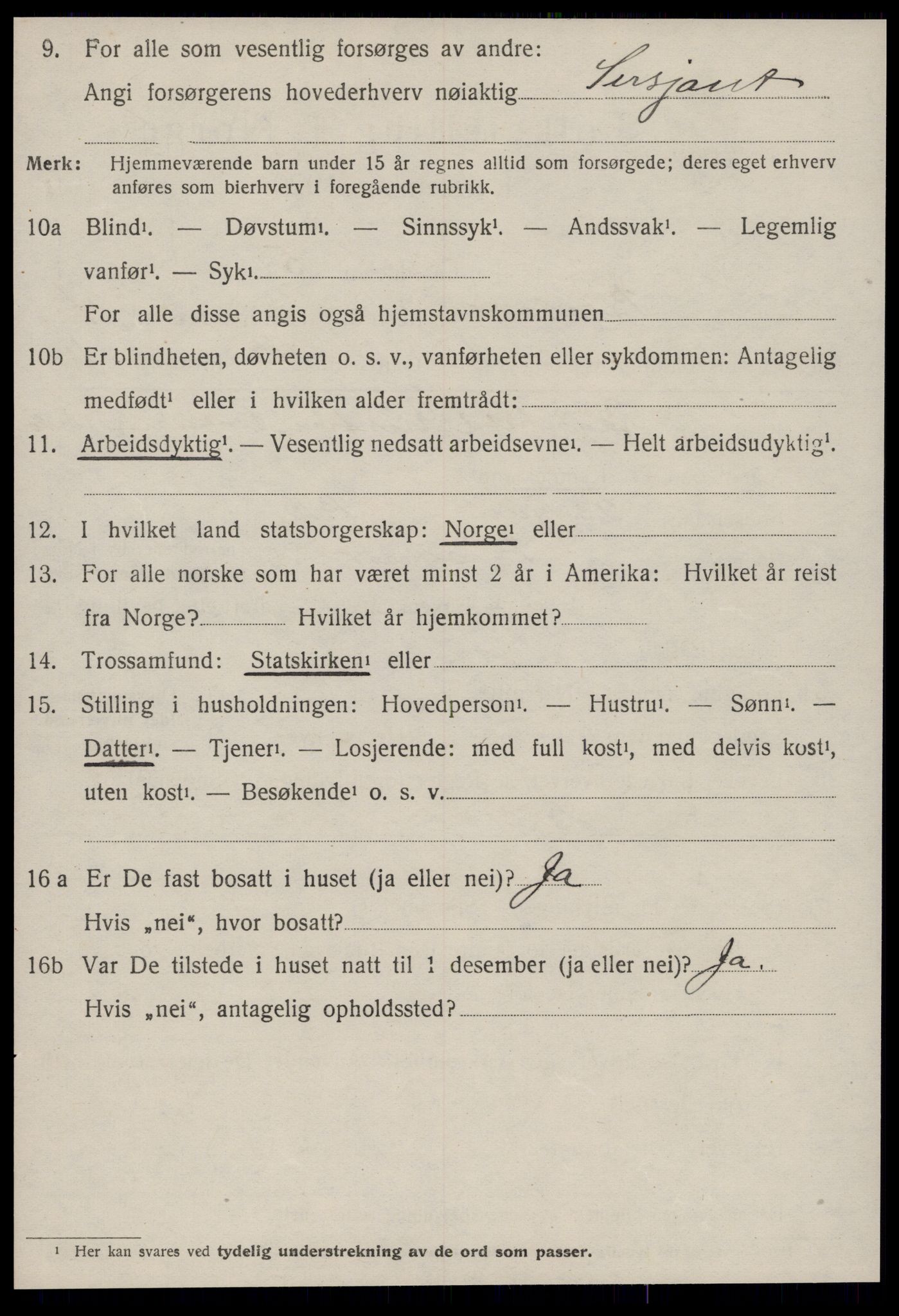 SAT, 1920 census for Brattvær, 1920, p. 1645