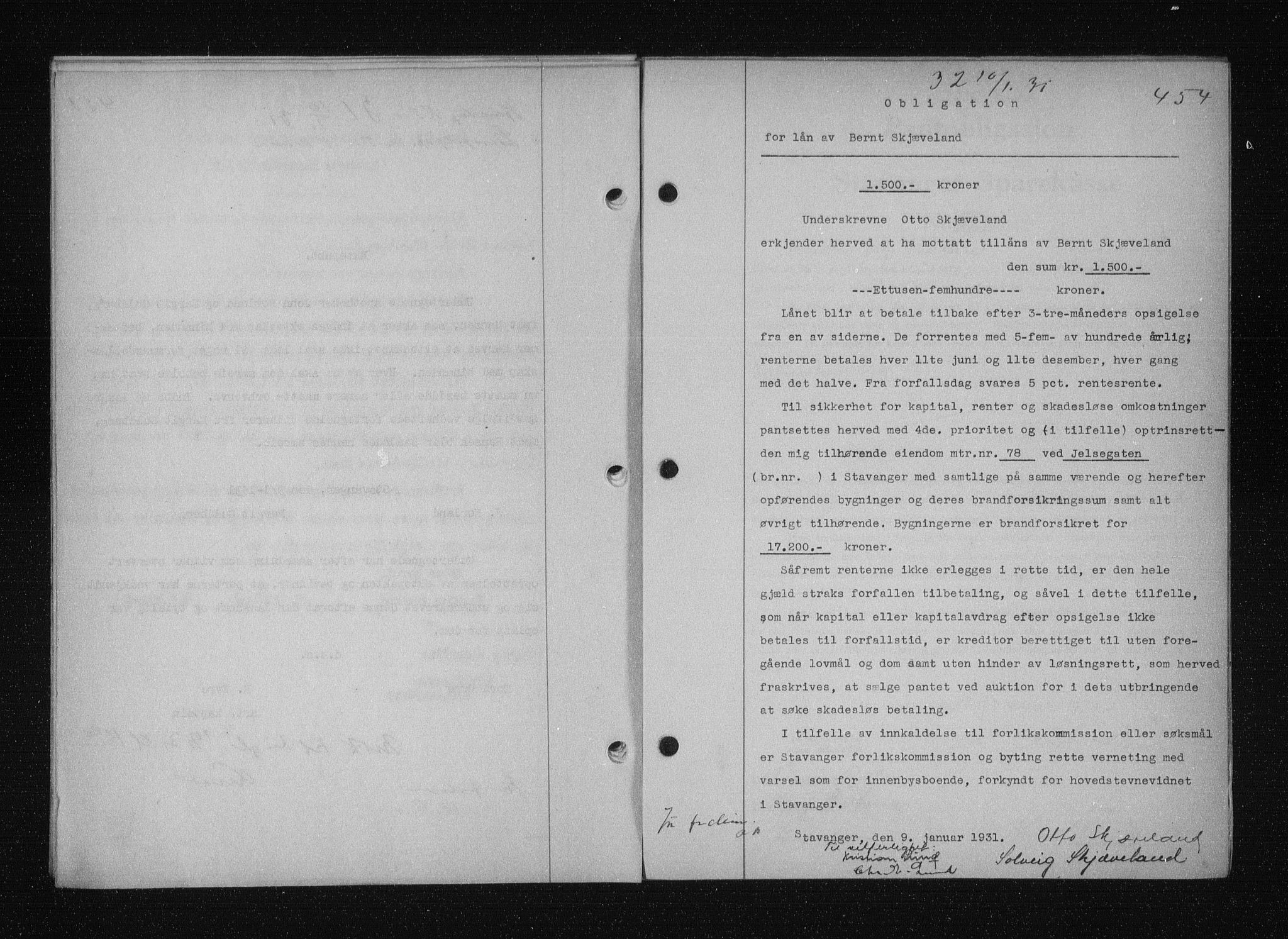 Stavanger byfogd, SAST/A-101408/001/4/41/410/410BB/L0058: Mortgage book no. 48, 1930-1931, Deed date: 10.01.1930
