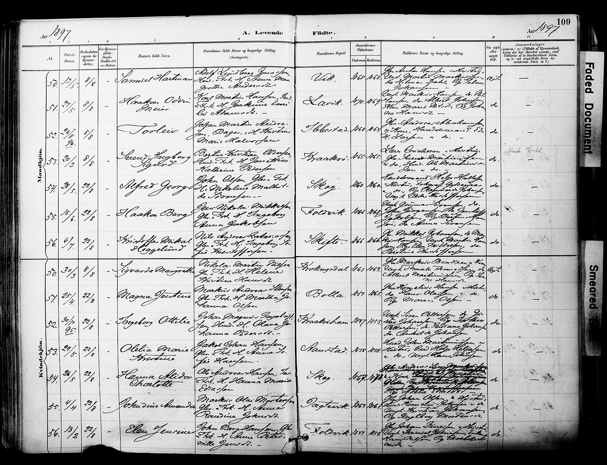 Ibestad sokneprestembete, SATØ/S-0077/H/Ha/Haa/L0012kirke: Parish register (official) no. 12, 1890-1900, p. 109