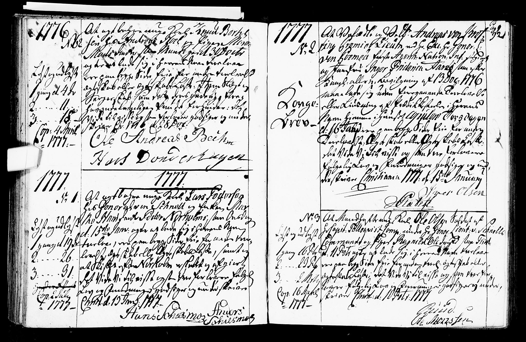 Oslo domkirke Kirkebøker, SAO/A-10752/L/La/L0009: Best man's statements no. 9, 1770-1784, p. 92