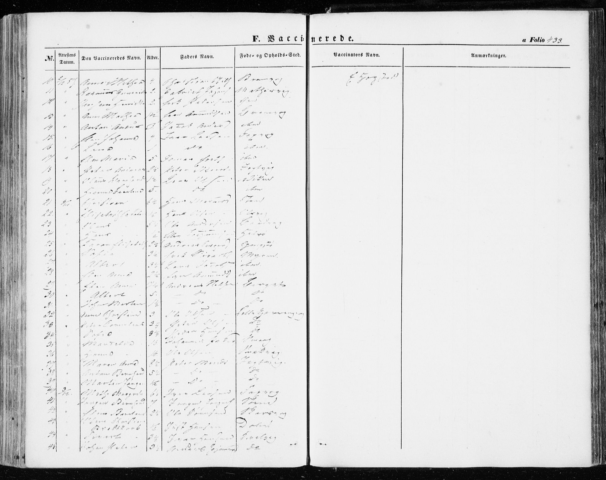 Ministerialprotokoller, klokkerbøker og fødselsregistre - Sør-Trøndelag, SAT/A-1456/634/L0530: Parish register (official) no. 634A06, 1852-1860, p. 433
