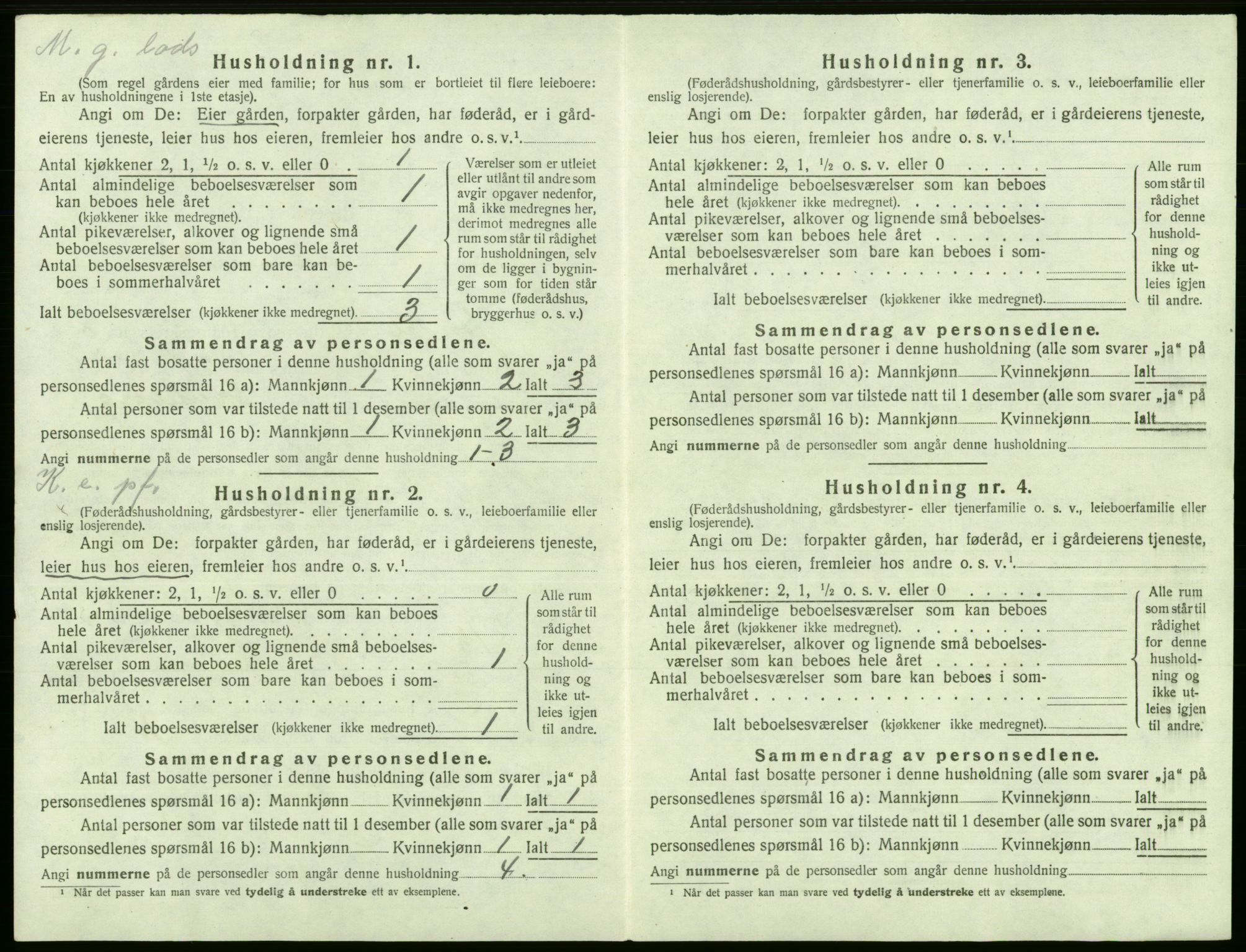 SAB, 1920 census for Jondal, 1920, p. 837