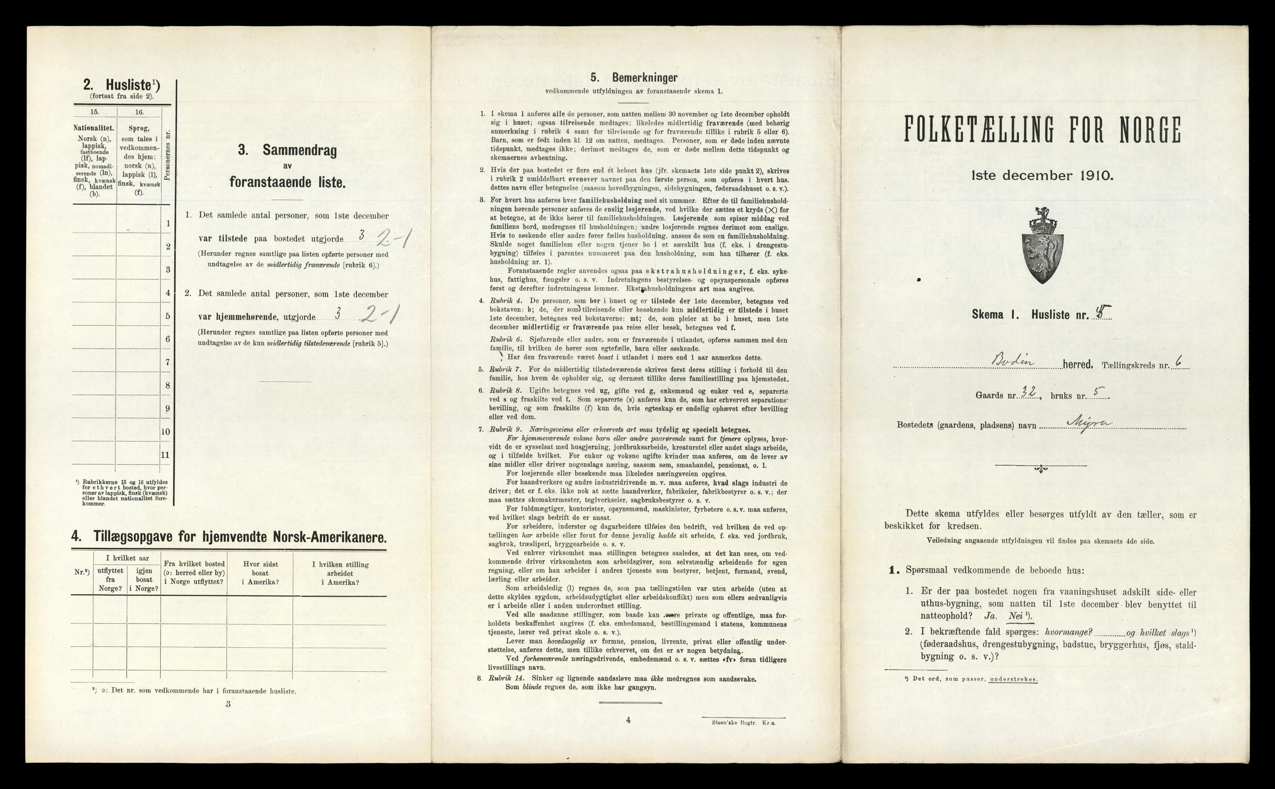 RA, 1910 census for Bodin, 1910, p. 371