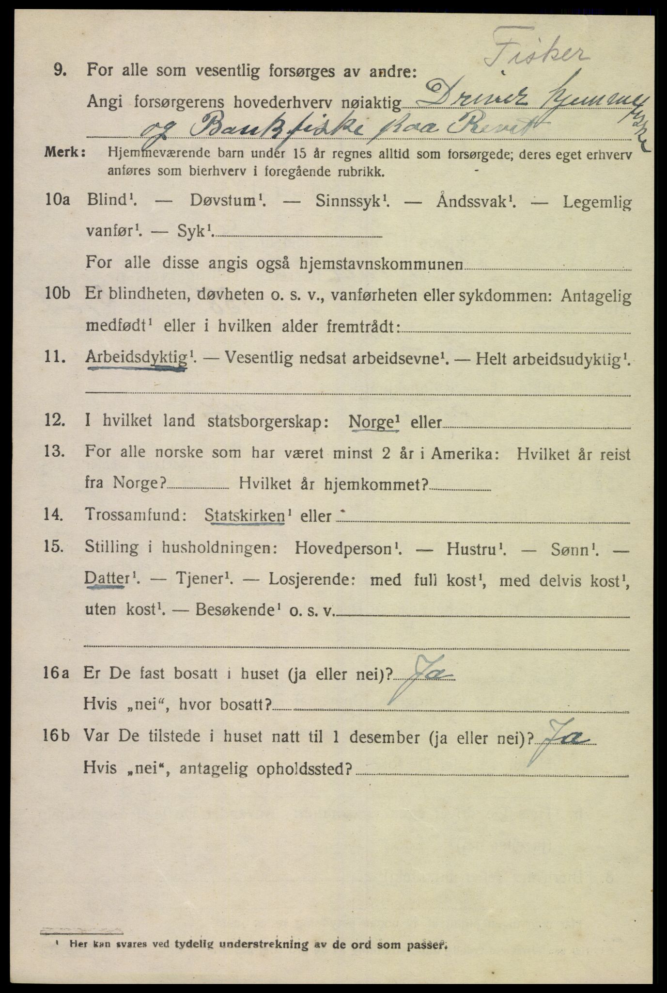 SAK, 1920 census for Spangereid, 1920, p. 1492