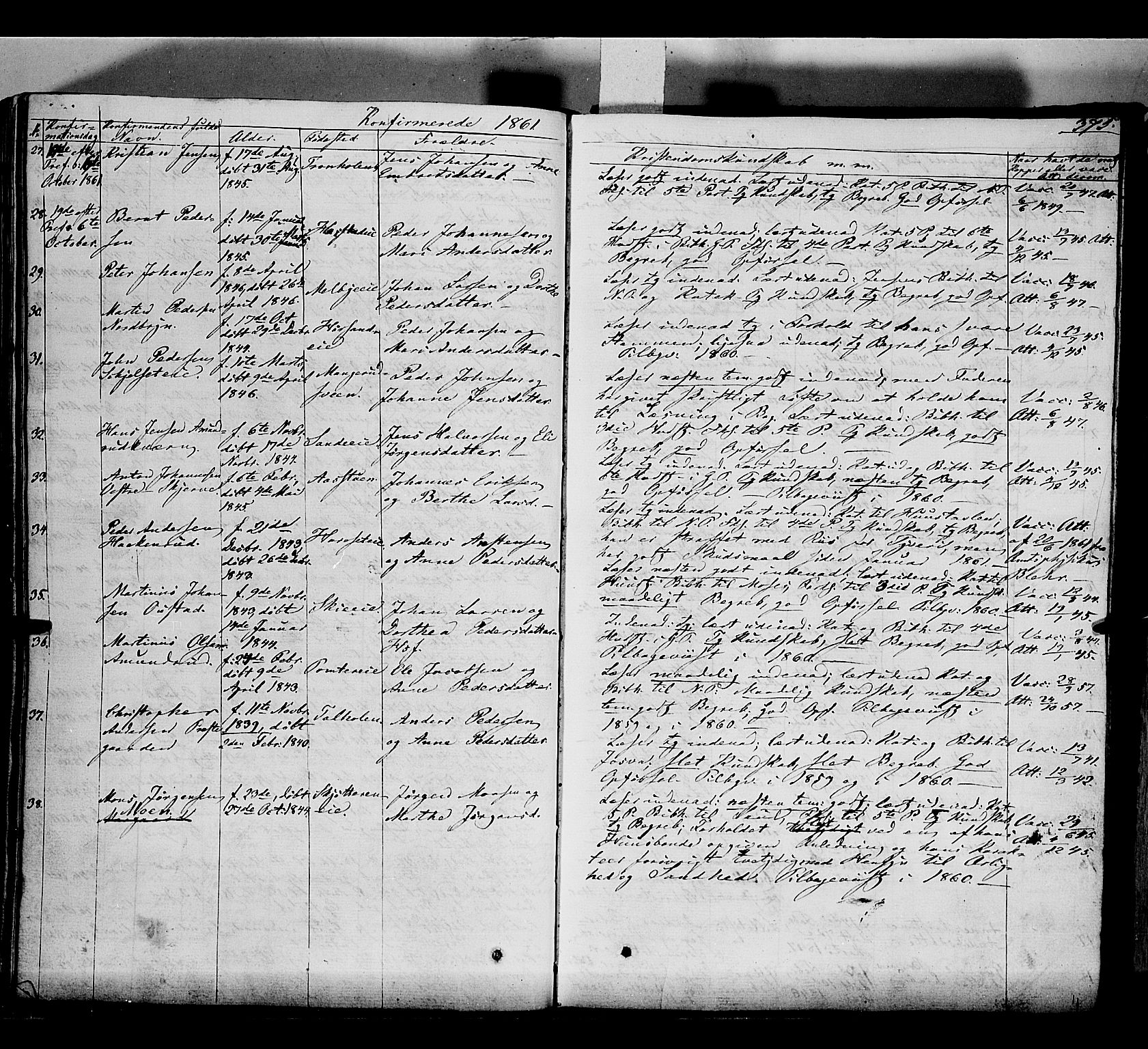 Romedal prestekontor, AV/SAH-PREST-004/K/L0004: Parish register (official) no. 4, 1847-1861, p. 375