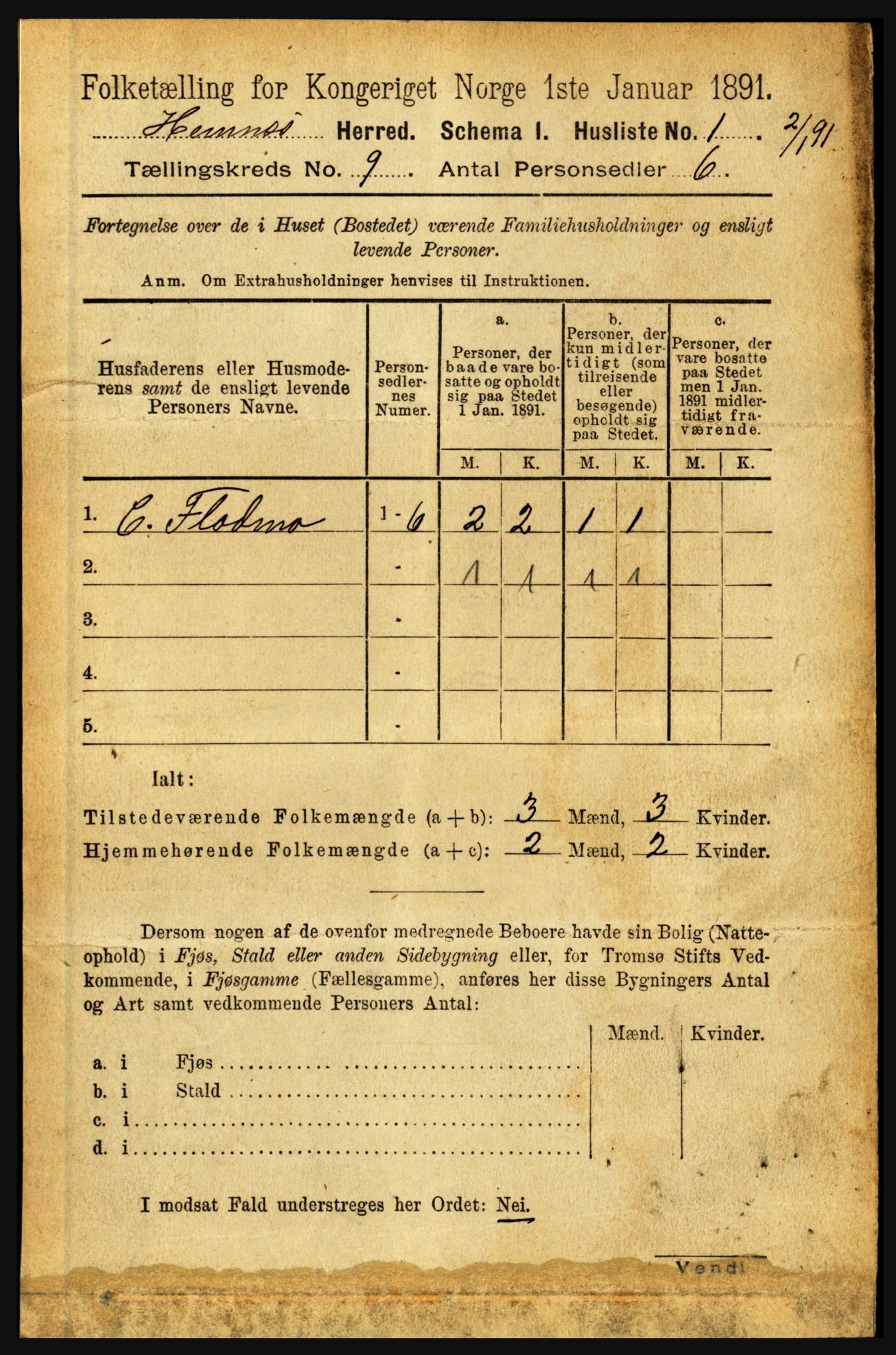 RA, 1891 census for 1832 Hemnes, 1891, p. 4251