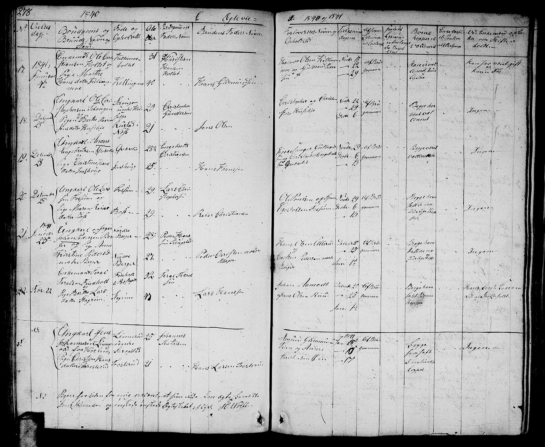 Aurskog prestekontor Kirkebøker, AV/SAO-A-10304a/G/Ga/L0002: Parish register (copy) no. I 2, 1829-1857, p. 278