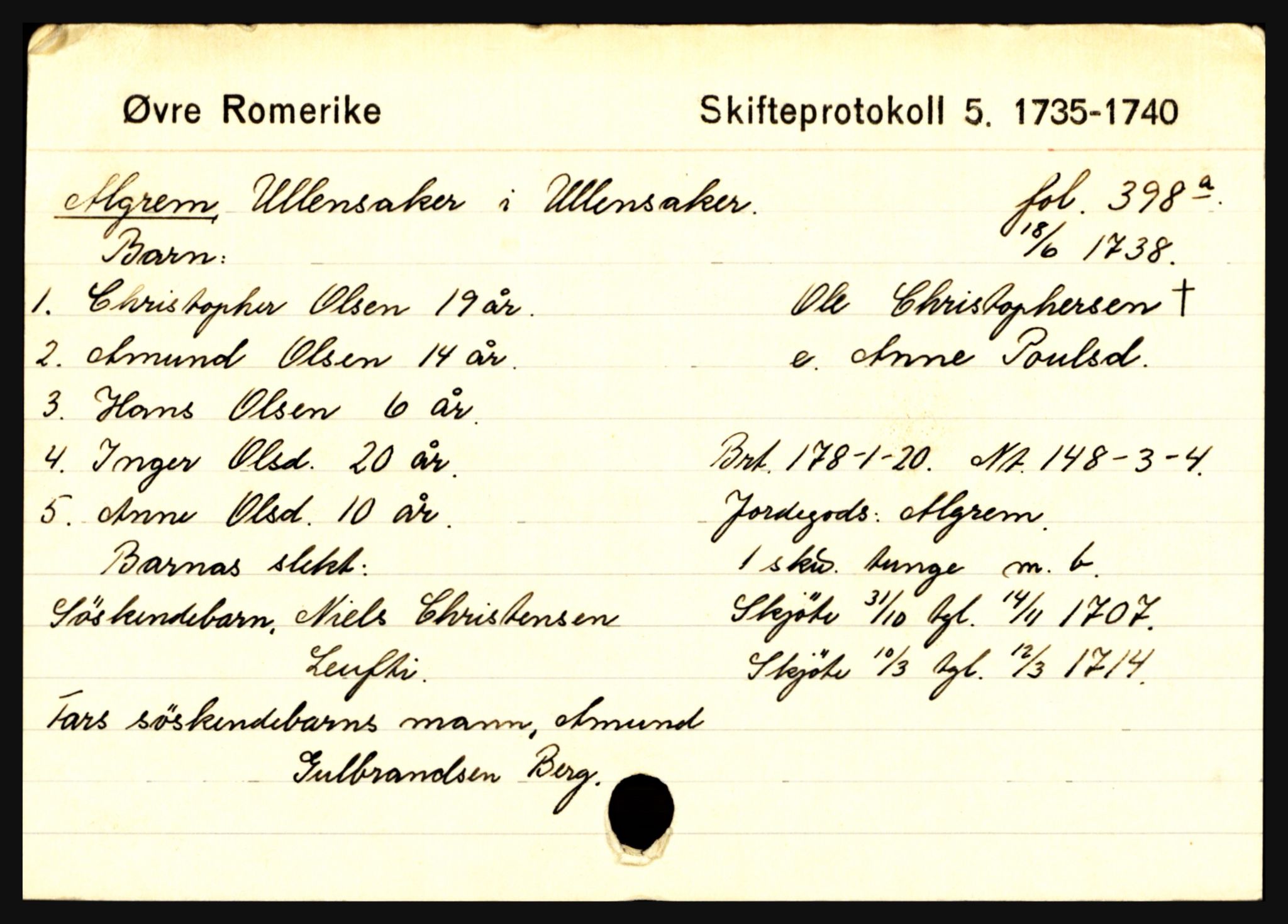 Øvre Romerike sorenskriveri, AV/SAO-A-10649/H, 1683-1865, p. 3