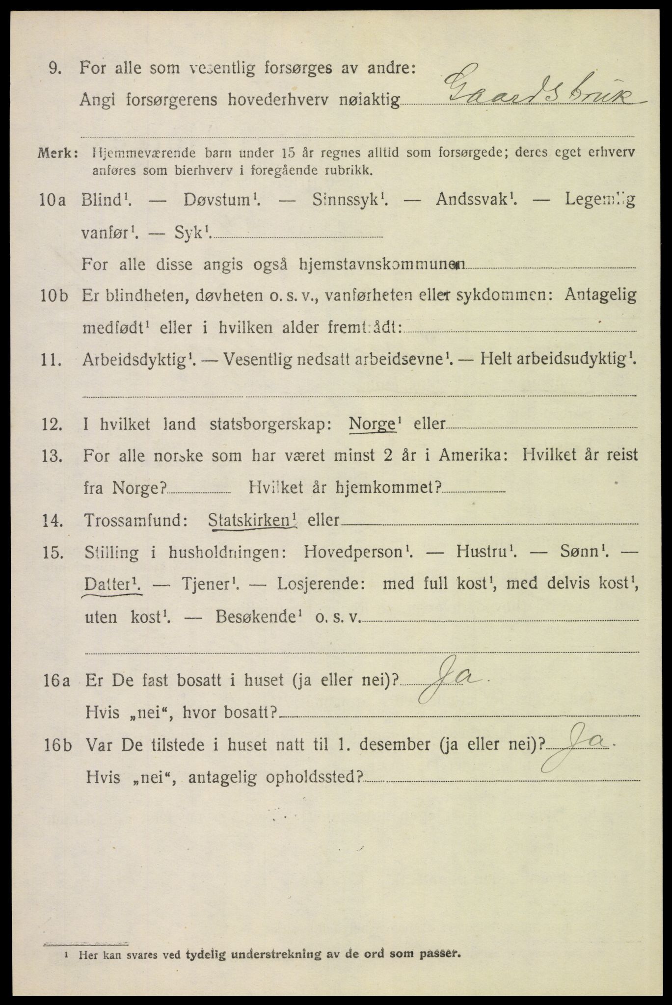 SAH, 1920 census for Kvikne, 1920, p. 1635