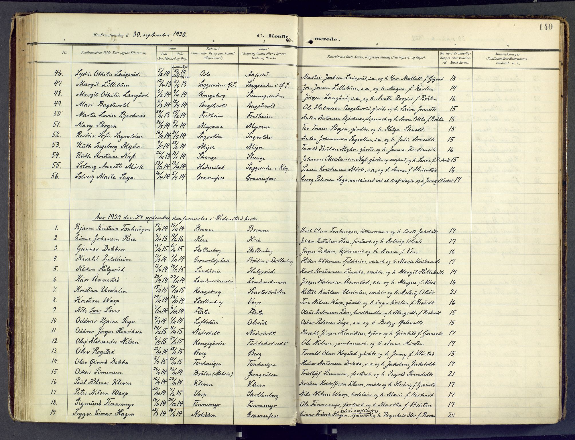 Sandsvær kirkebøker, SAKO/A-244/F/Fd/L0002: Parish register (official) no. IV 2, 1906-1943, p. 140