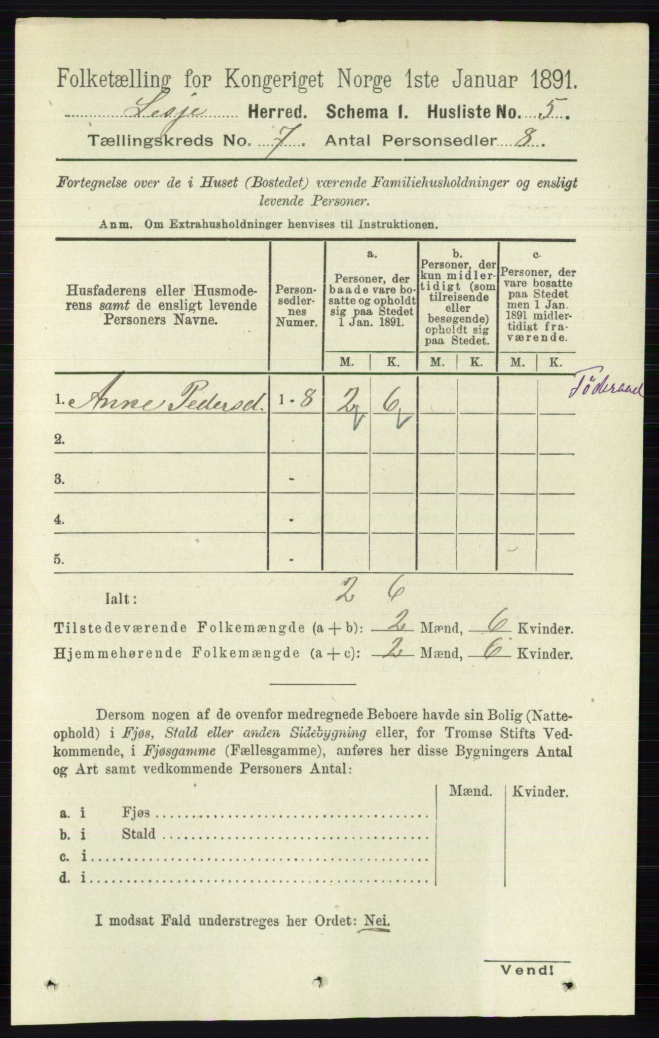 RA, 1891 census for 0512 Lesja, 1891, p. 2412