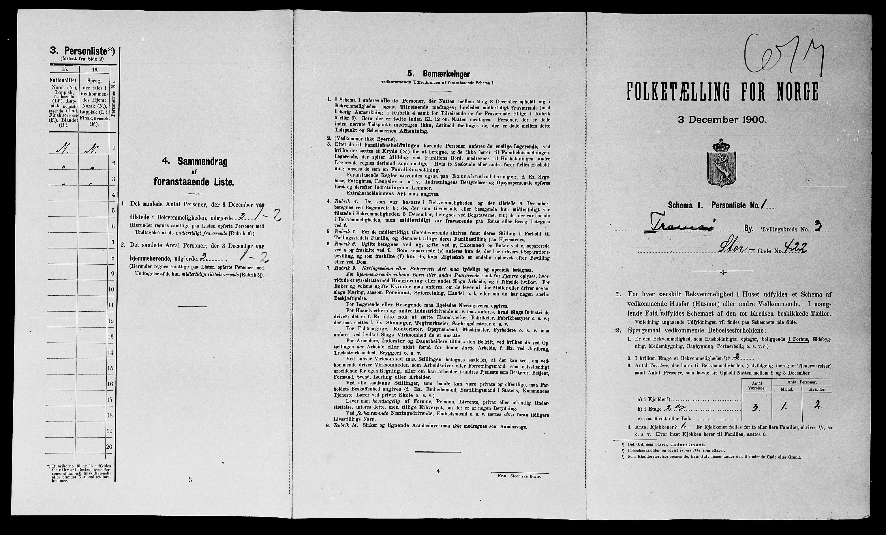 SATØ, 1900 census for Tromsø, 1900, p. 751