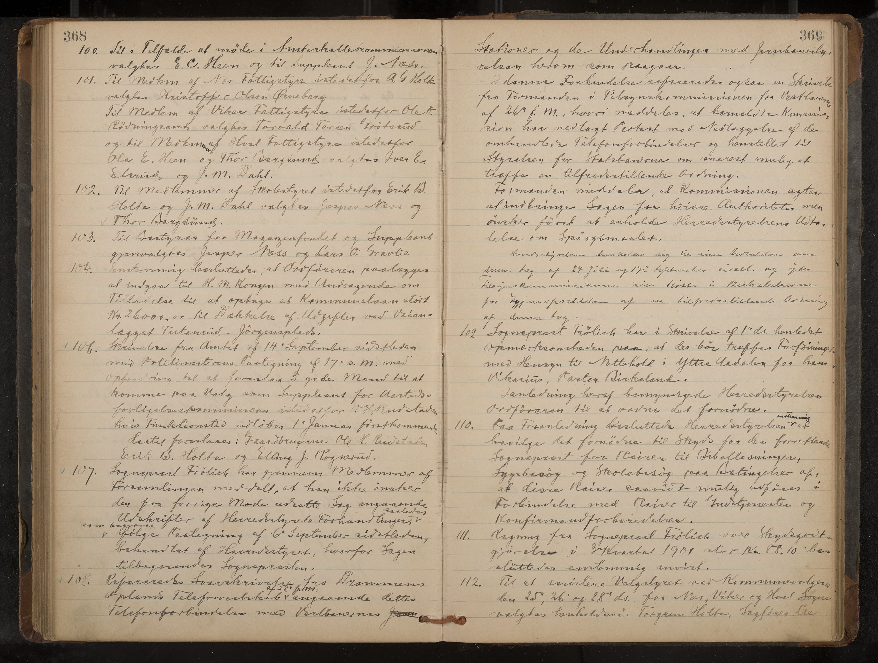 Ådal formannskap og sentraladministrasjon, IKAK/0614021/A/Aa/L0002: Møtebok, 1891-1907, p. 368-369