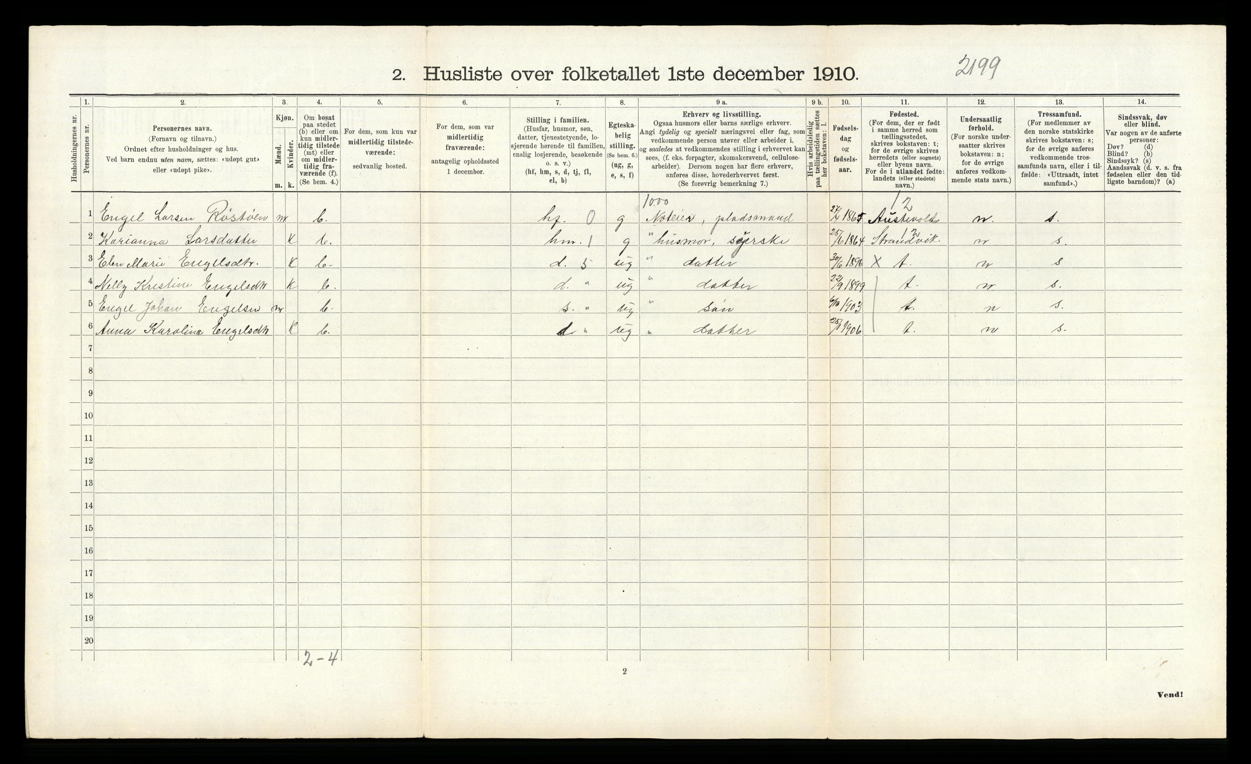 RA, 1910 census for Varaldsøy, 1910, p. 48