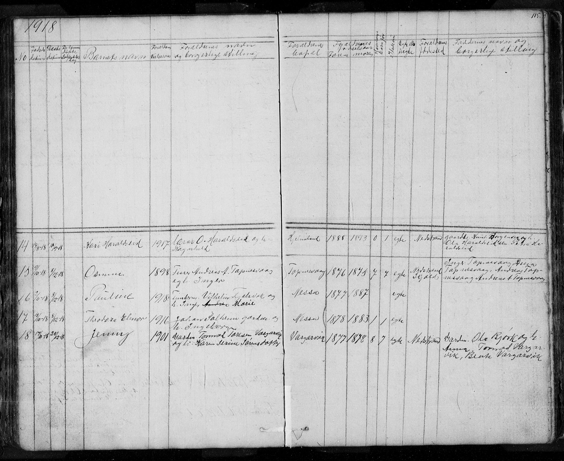 Nedstrand sokneprestkontor, AV/SAST-A-101841/01/V: Parish register (copy) no. B 3, 1848-1933, p. 115