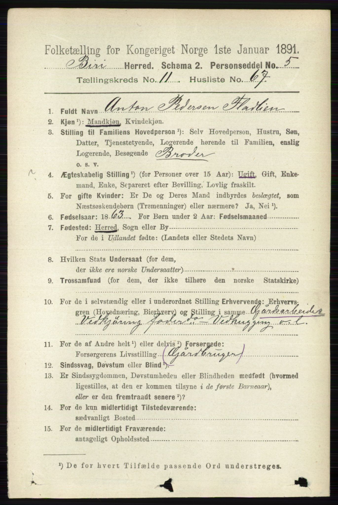 RA, 1891 census for 0525 Biri, 1891, p. 4760