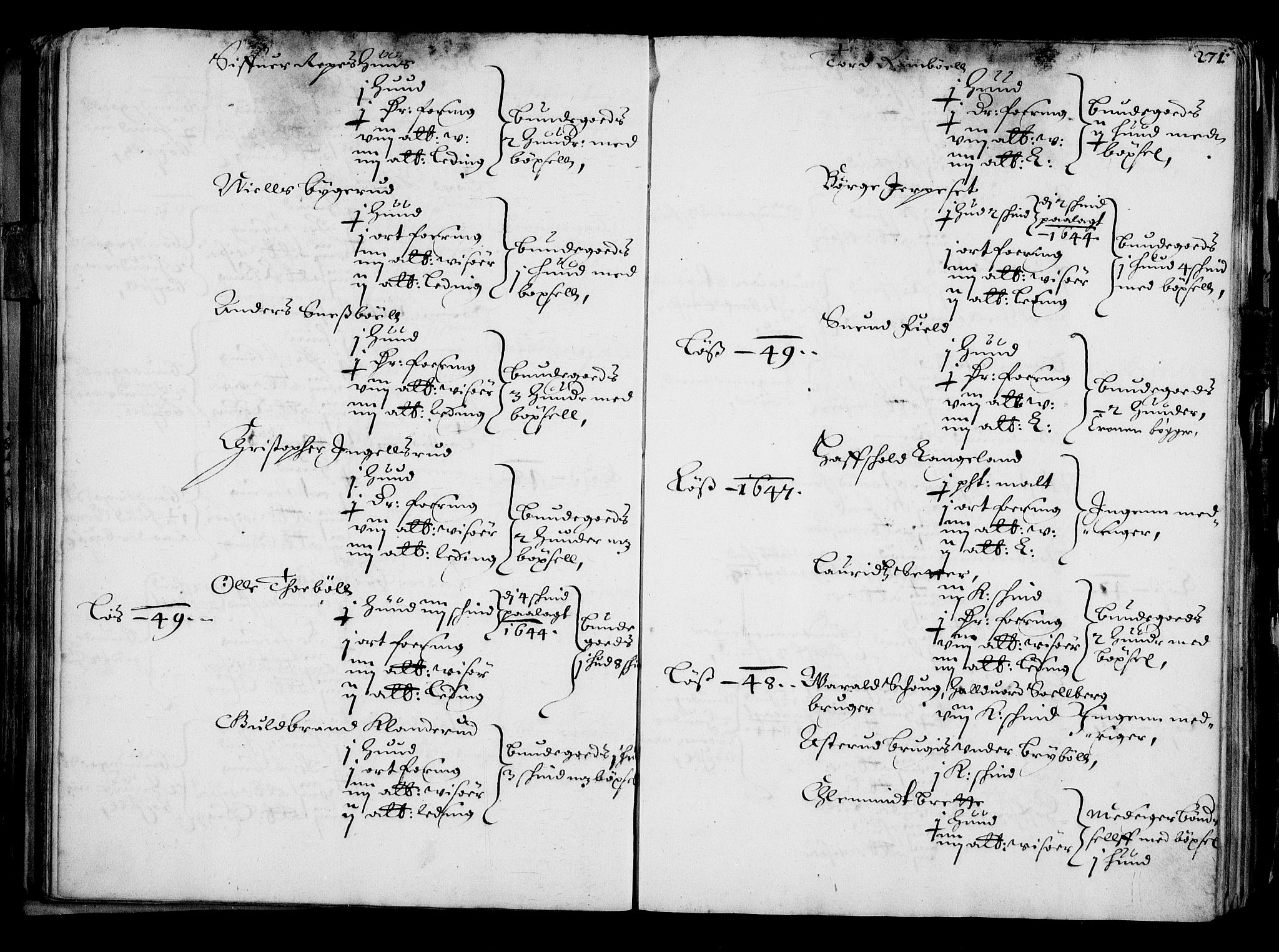 Rentekammeret inntil 1814, Realistisk ordnet avdeling, AV/RA-EA-4070/N/Na/L0001: [XI f]: Akershus stifts jordebok, 1652, p. 270b-271a