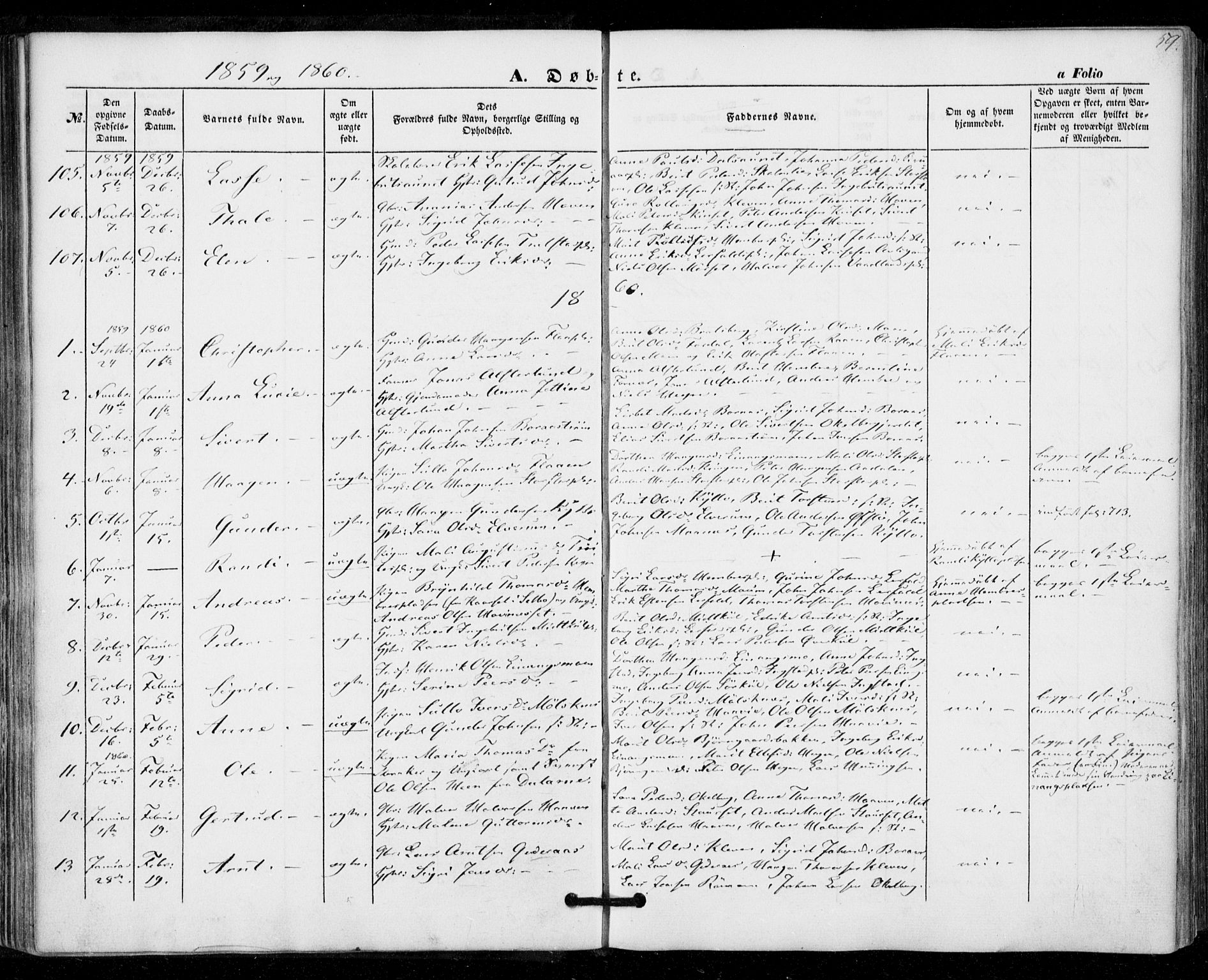 Ministerialprotokoller, klokkerbøker og fødselsregistre - Nord-Trøndelag, SAT/A-1458/703/L0028: Parish register (official) no. 703A01, 1850-1862, p. 59