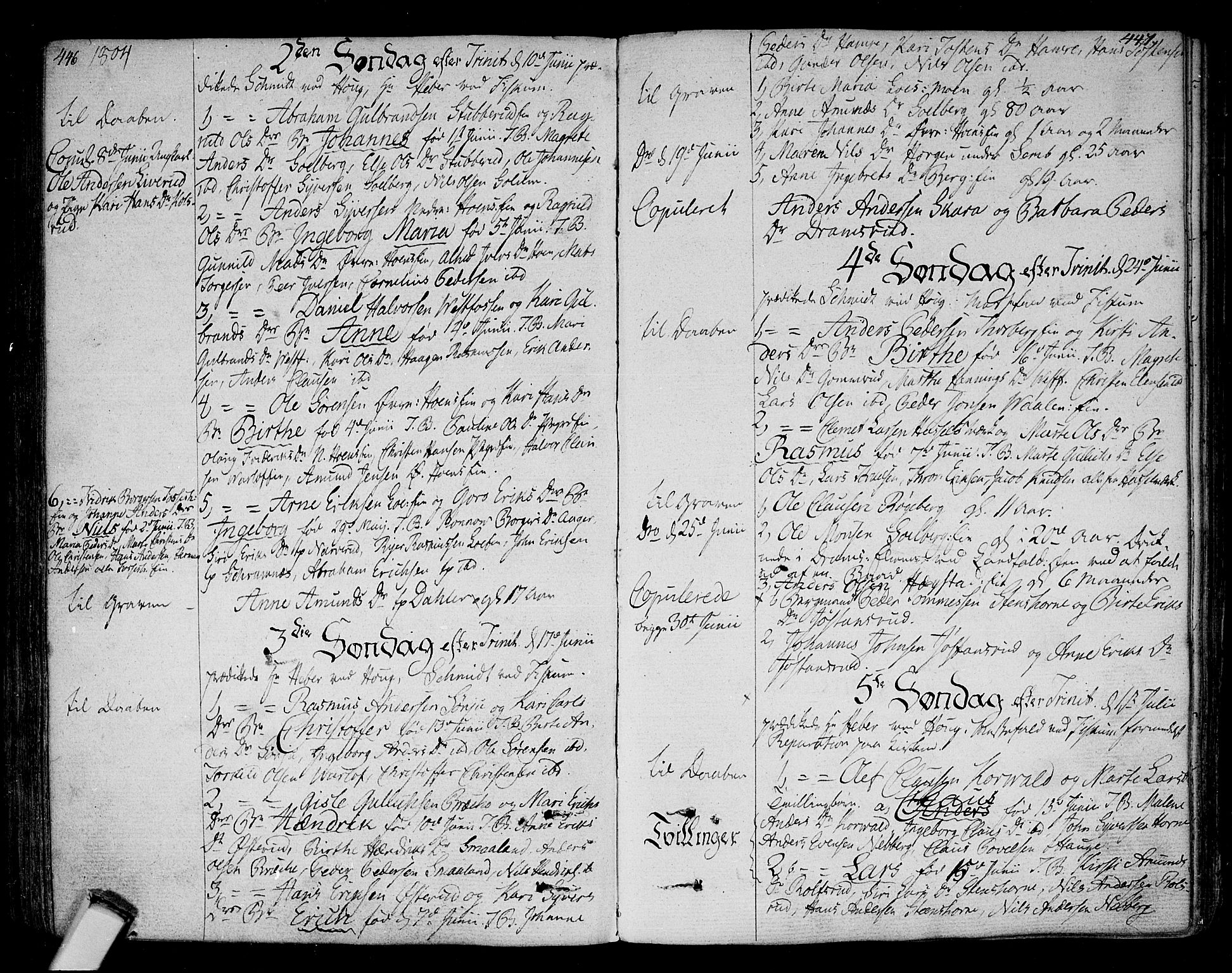 Eiker kirkebøker, AV/SAKO-A-4/F/Fa/L0009: Parish register (official) no. I 9, 1789-1806, p. 446-447