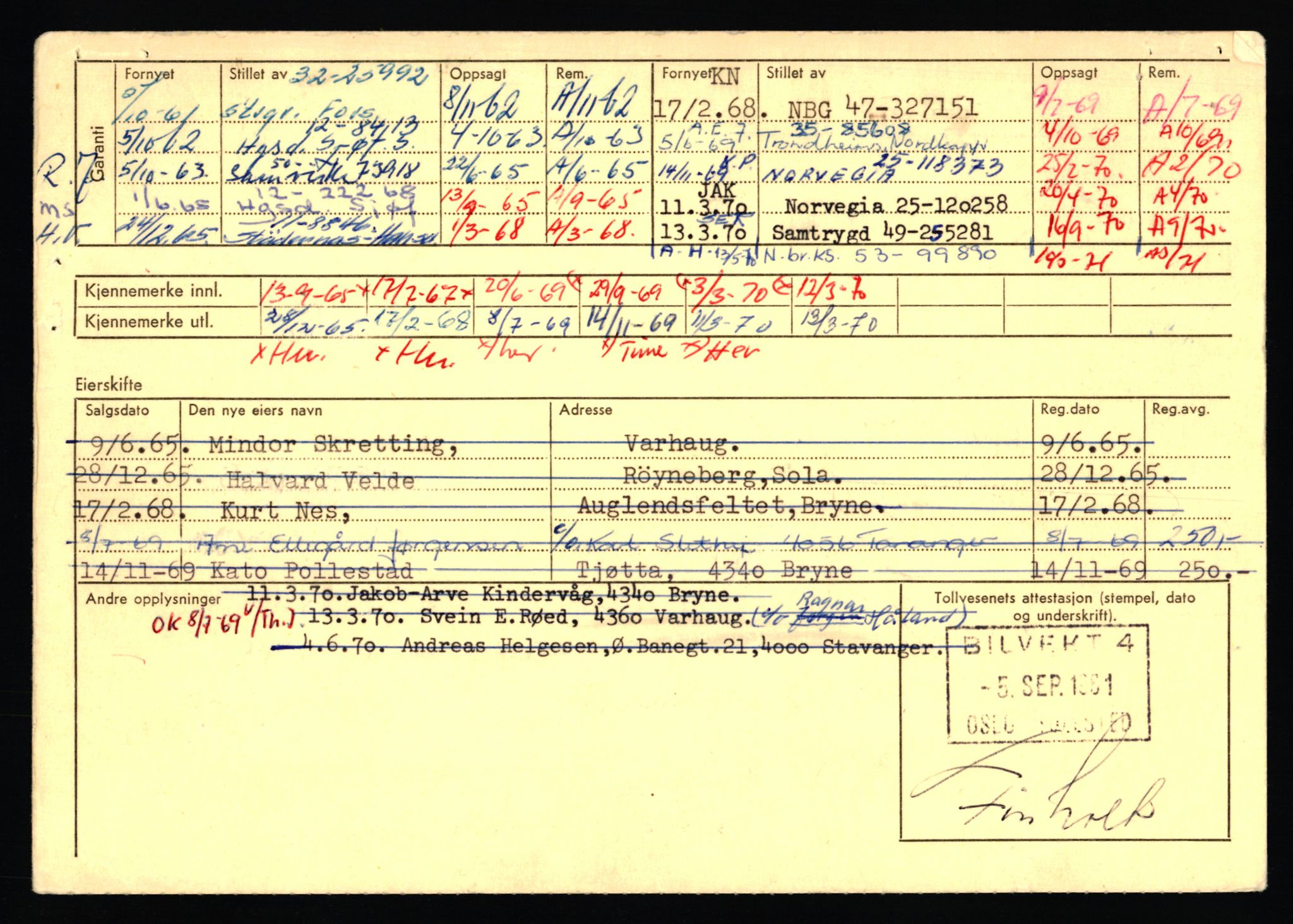 Stavanger trafikkstasjon, AV/SAST-A-101942/0/F/L0071: L-80500 - L-82199, 1930-1971, p. 1262