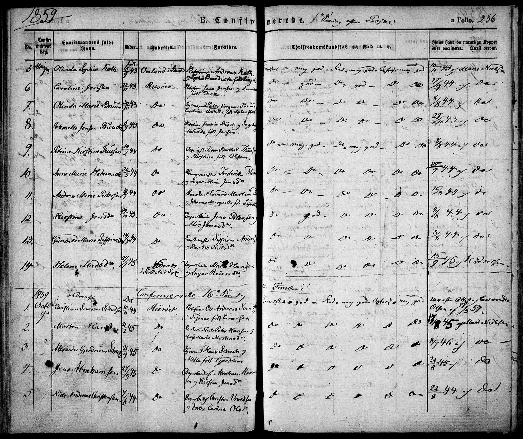 Risør sokneprestkontor, AV/SAK-1111-0035/F/Fa/L0003: Parish register (official) no. A 3, 1838-1864, p. 256