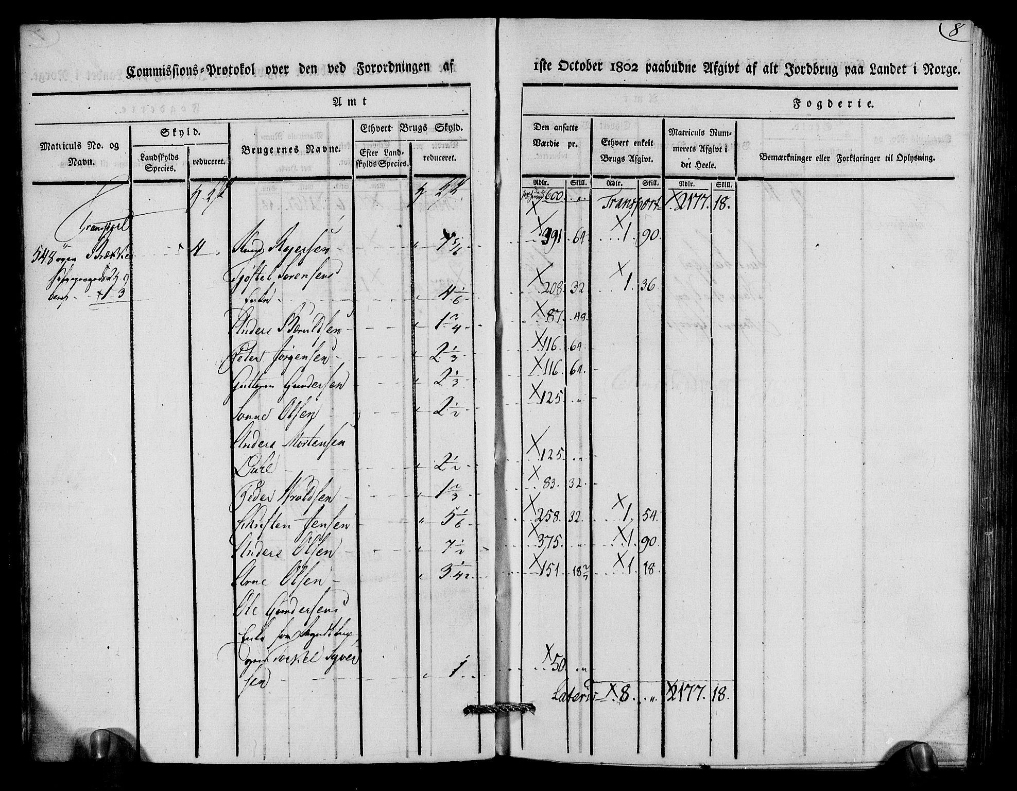 Rentekammeret inntil 1814, Realistisk ordnet avdeling, AV/RA-EA-4070/N/Ne/Nea/L0079: Nedenes fogderi. Kommisjonsprotokoll "Nr. 2", for Strengereid skipreide, 1803, p. 9