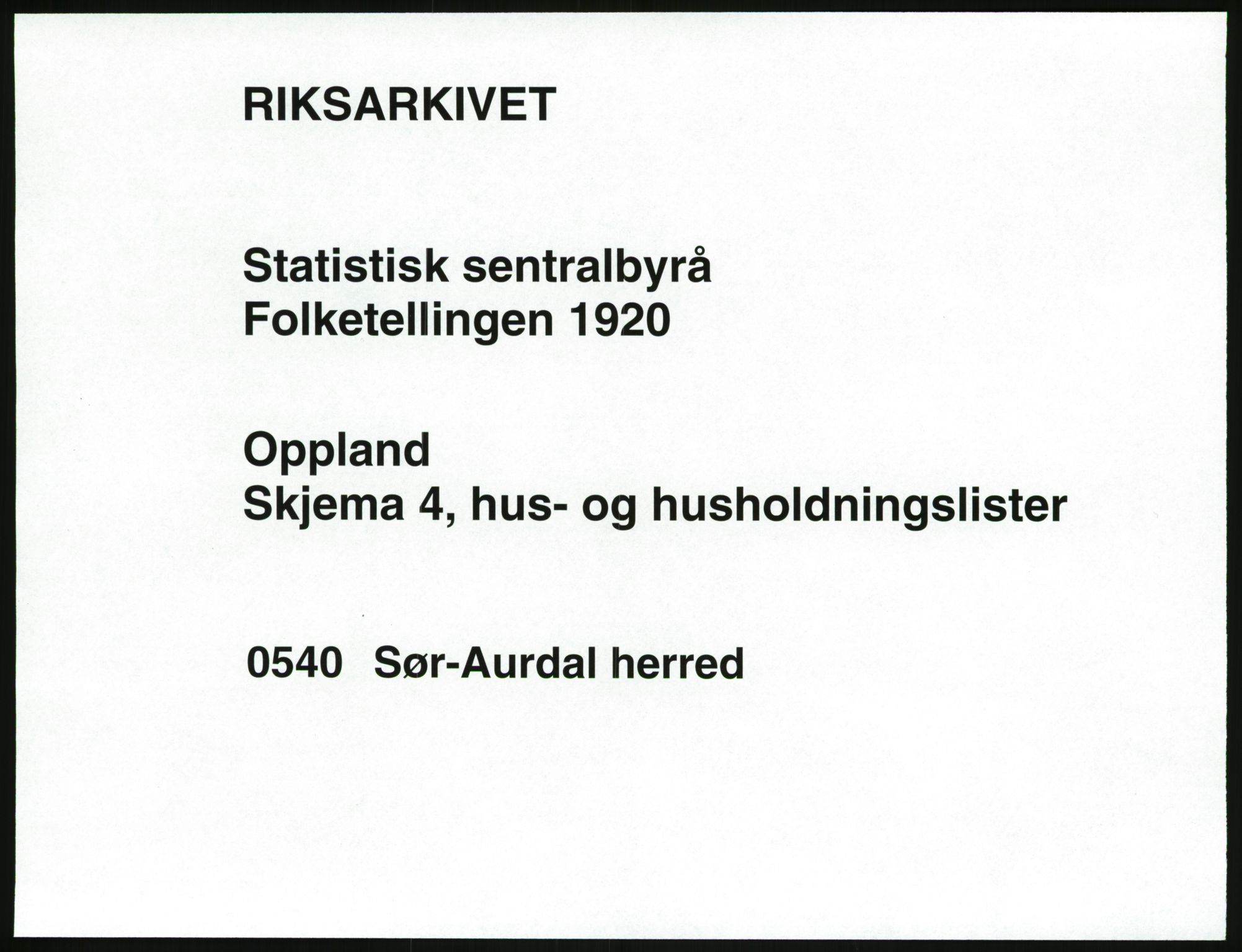 SAH, 1920 census for Sør-Aurdal, 1920, p. 61