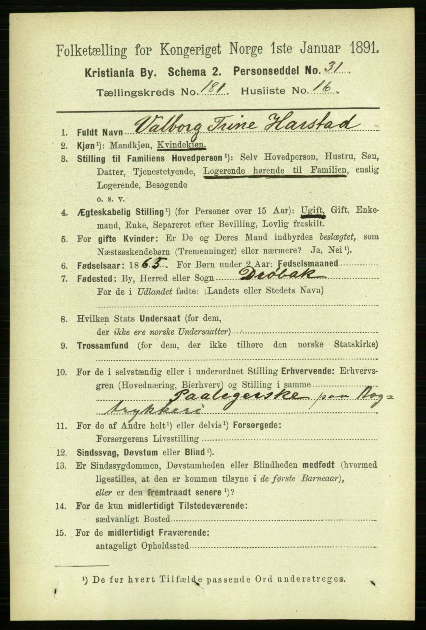 RA, 1891 census for 0301 Kristiania, 1891, p. 108738