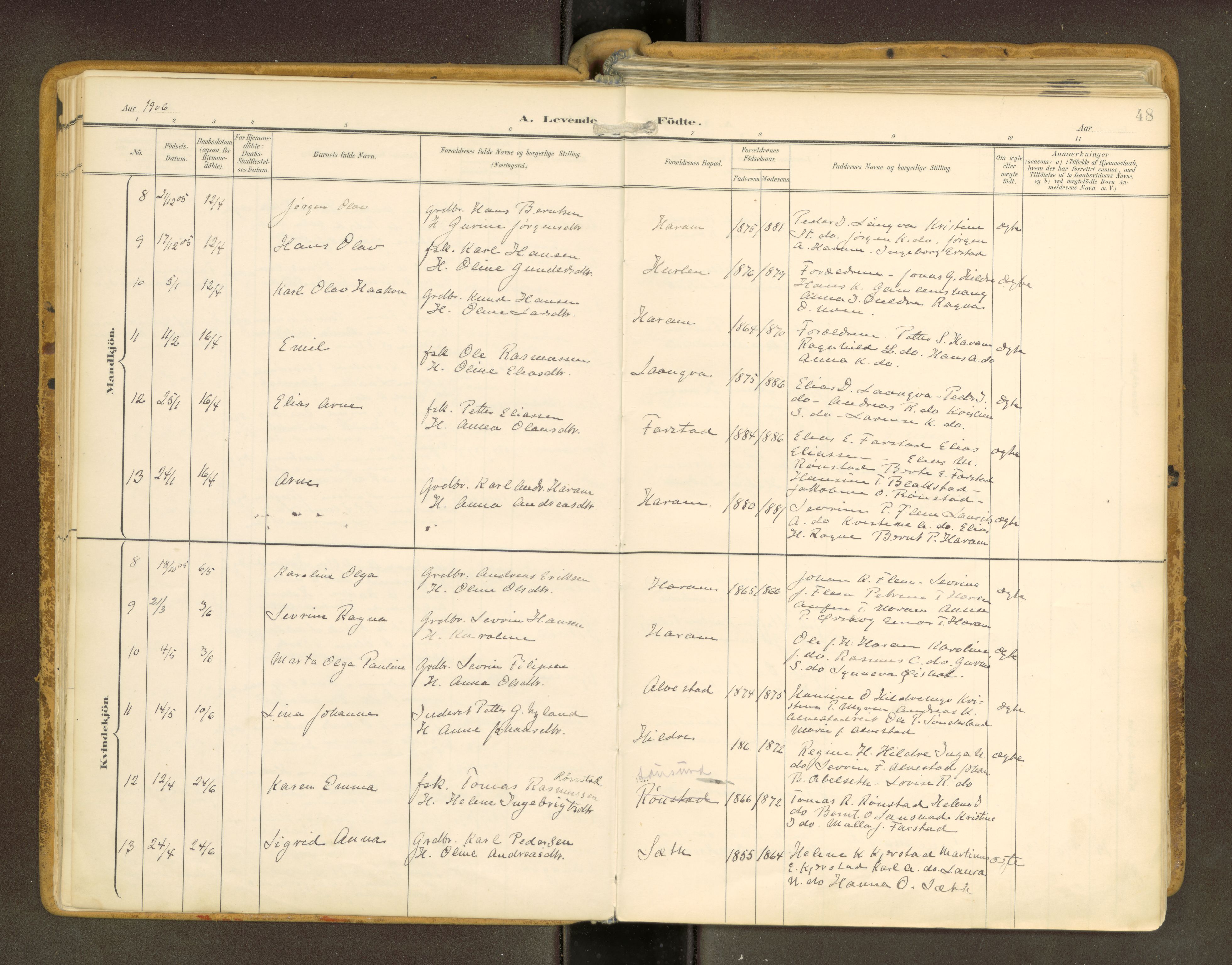 Ministerialprotokoller, klokkerbøker og fødselsregistre - Møre og Romsdal, SAT/A-1454/536/L0517: Parish register (official) no. 536A--, 1897-1917, p. 48