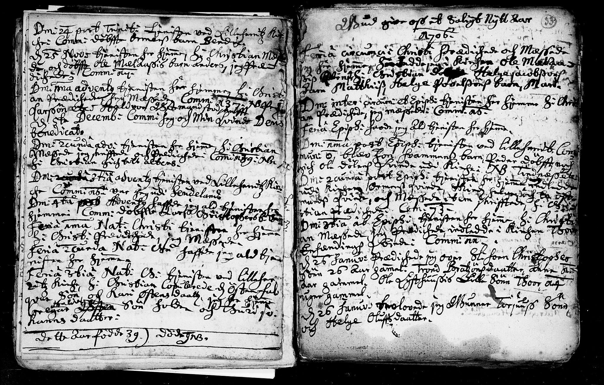 Heddal kirkebøker, SAKO/A-268/F/Fa/L0002: Parish register (official) no. I 2, 1699-1722, p. 33