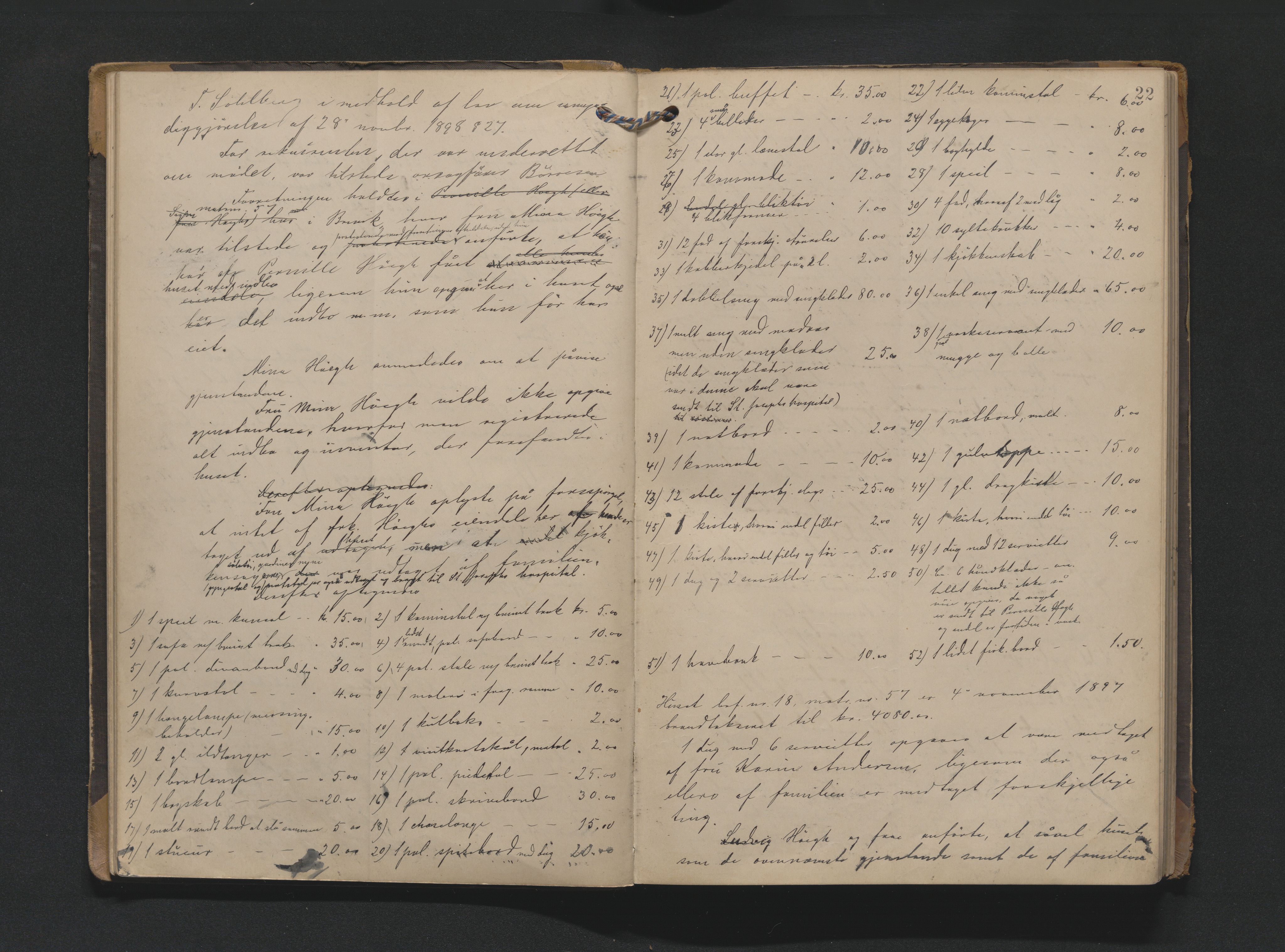 Bamble sorenskriveri, AV/SAKO-A-214/H/Hb/Hbb/Hbbe/L0001: Skifteregisreringsprotokoll, 1903-1929, p. 21b-22a