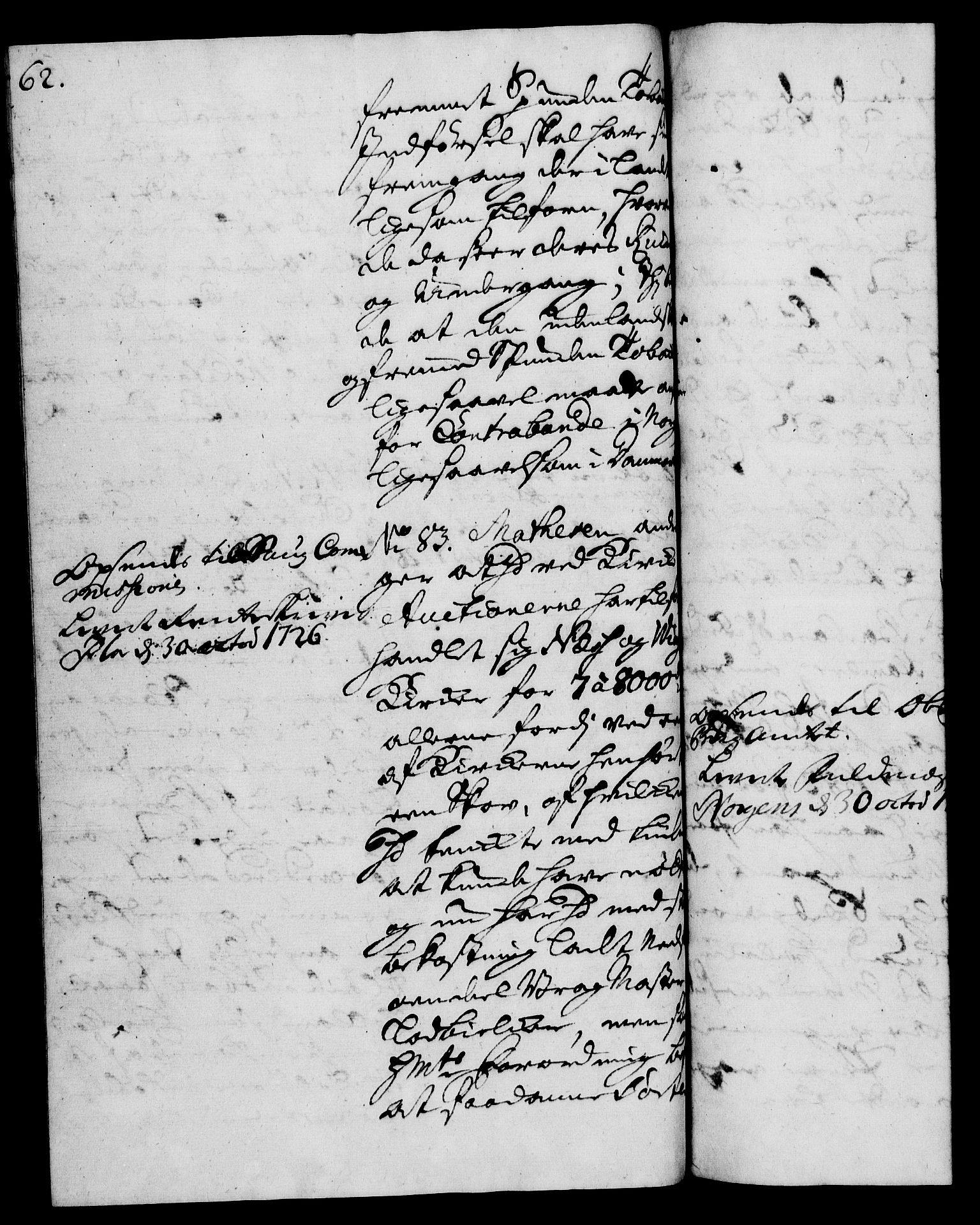 Rentekammeret, Kammerkanselliet, RA/EA-3111/G/Gh/Gha/L0009: Norsk ekstraktmemorialprotokoll (merket RK 53.54), 1726-1728, p. 62