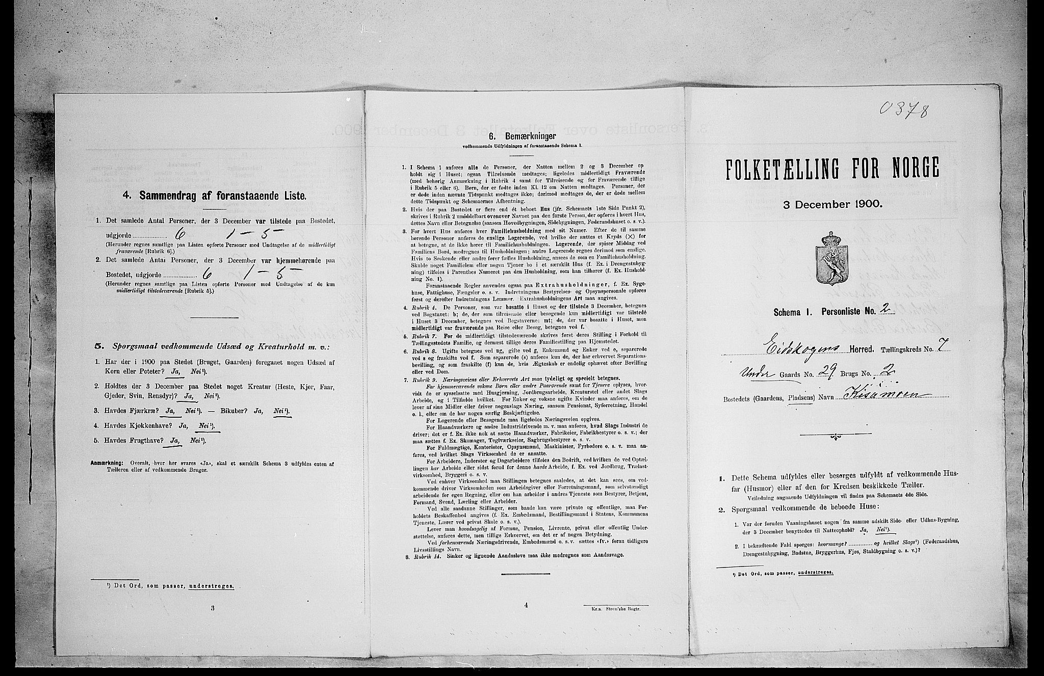 SAH, 1900 census for Eidskog, 1900, p. 811