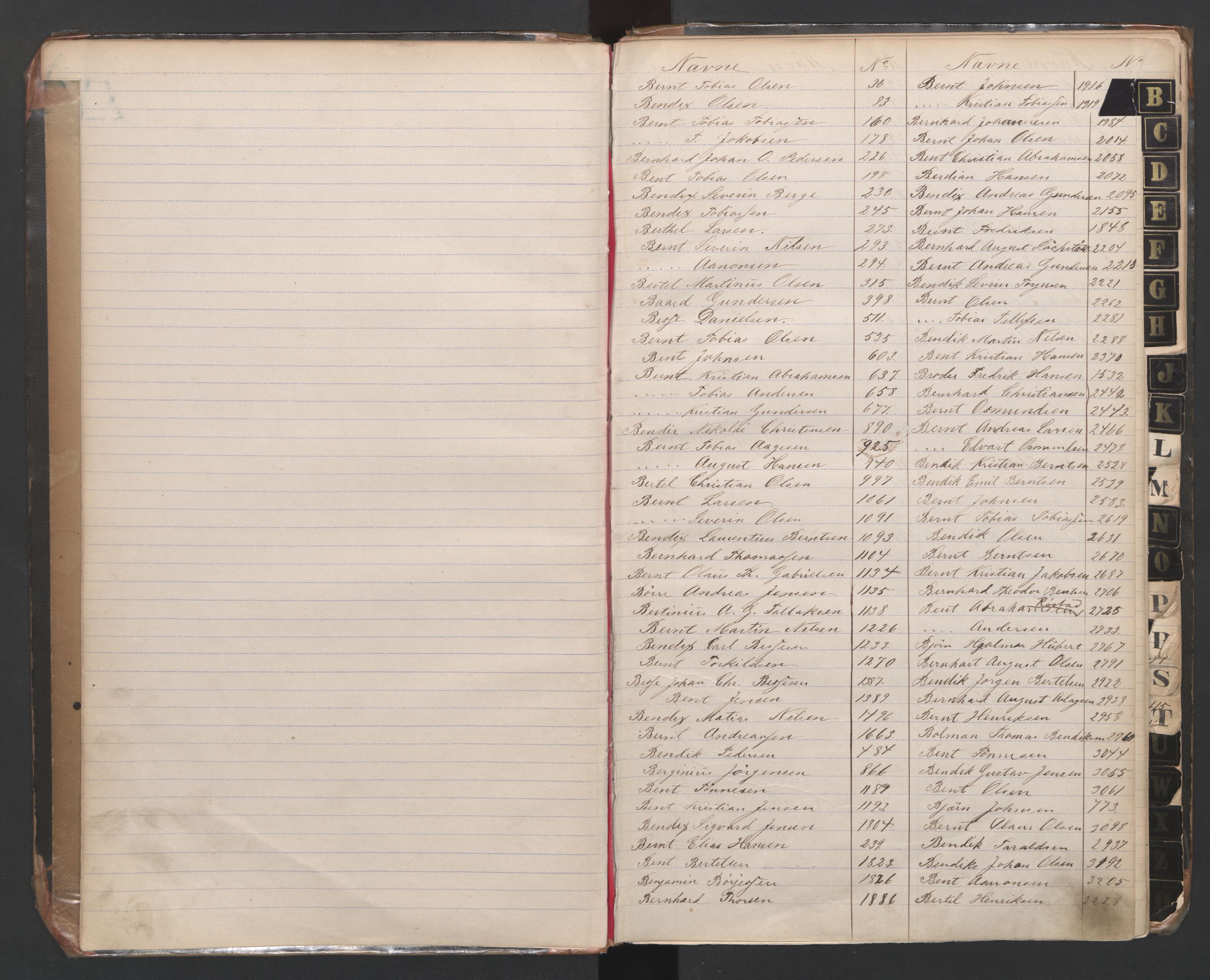 Kristiansand mønstringskrets, AV/SAK-2031-0015/F/Fb/L0015: Register til hovedrulle nr 1-5025, I-22, 1860-1940, p. 7