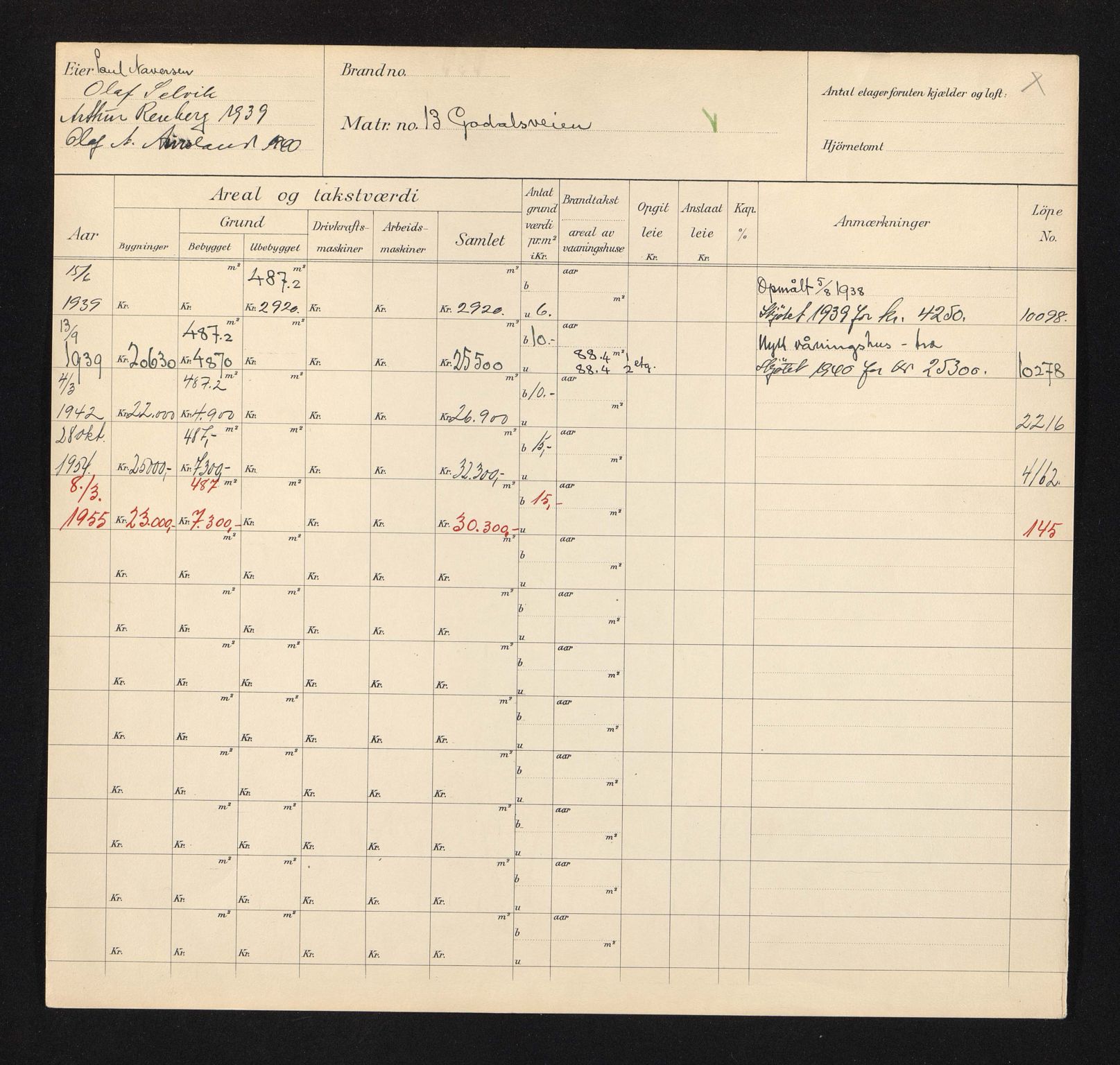 Stavanger kommune. Skattetakstvesenet, BYST/A-0440/F/Fa/Faa/L0015/0004: Skattetakstkort / Godalsveien 1 - 16