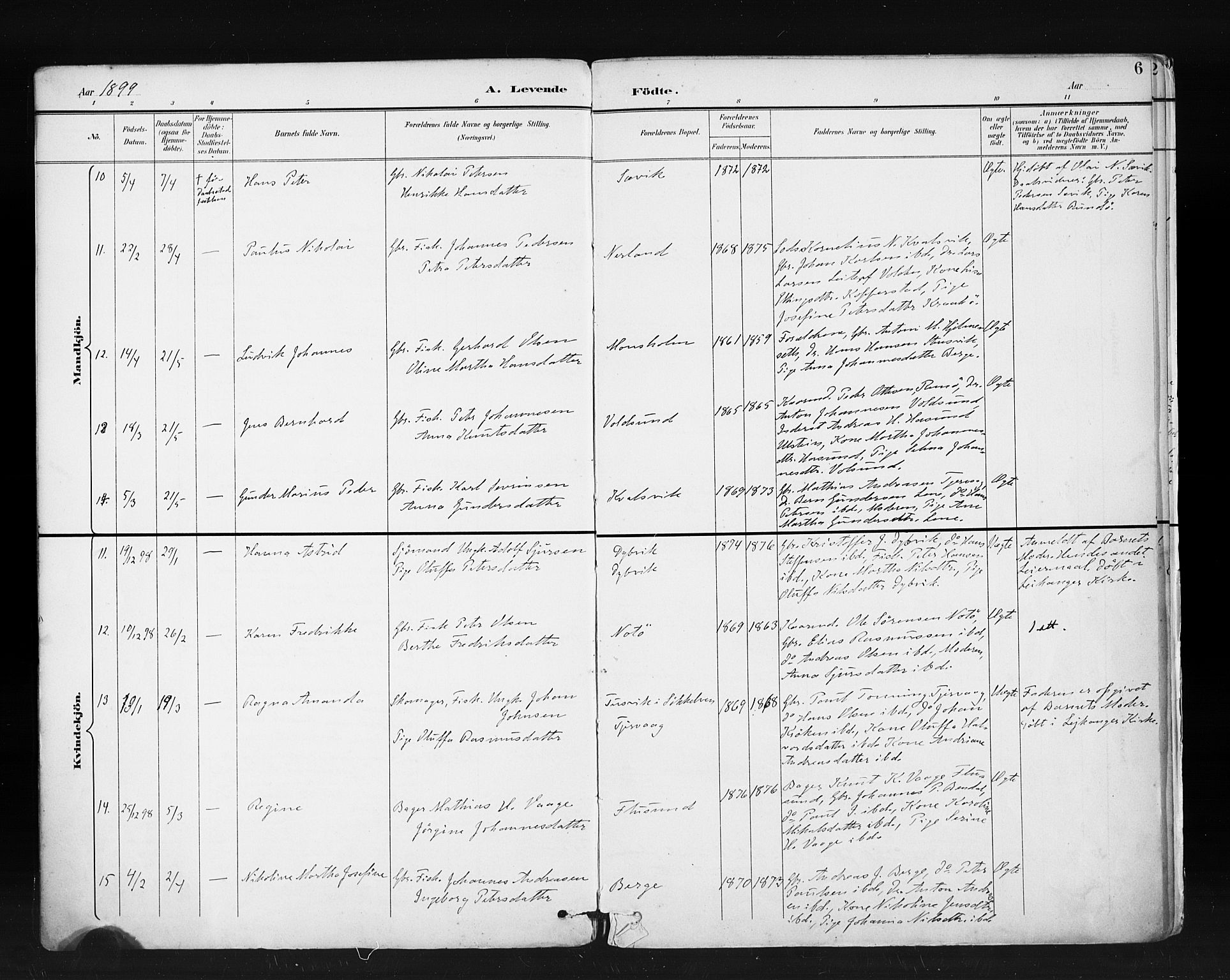 Ministerialprotokoller, klokkerbøker og fødselsregistre - Møre og Romsdal, AV/SAT-A-1454/507/L0074: Parish register (official) no. 507A09, 1894-1900, p. 6