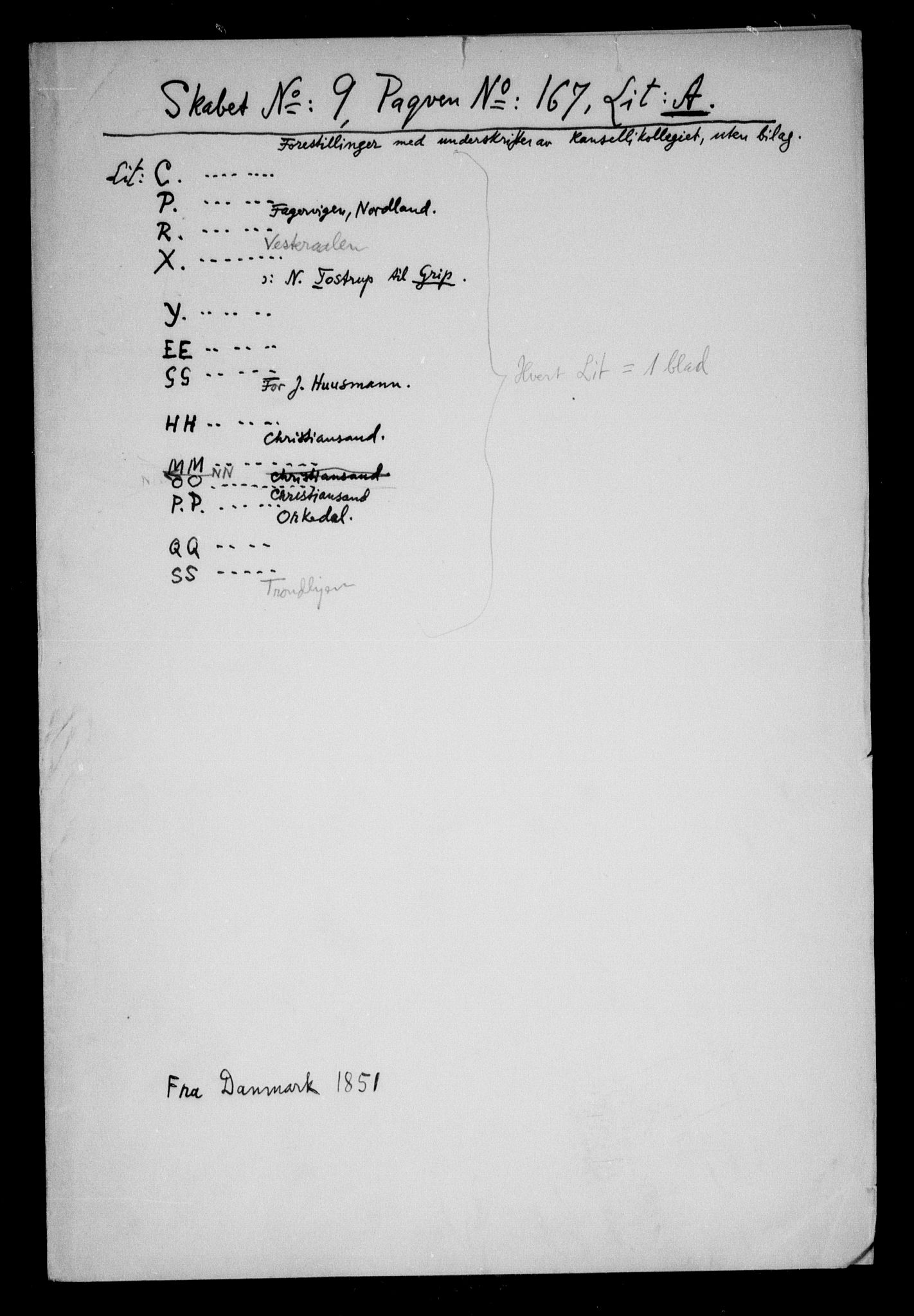 Danske Kanselli, Skapsaker, AV/RA-EA-4061/F/L0032: Skap 9, pakke 166-172, 1665-1720, p. 14