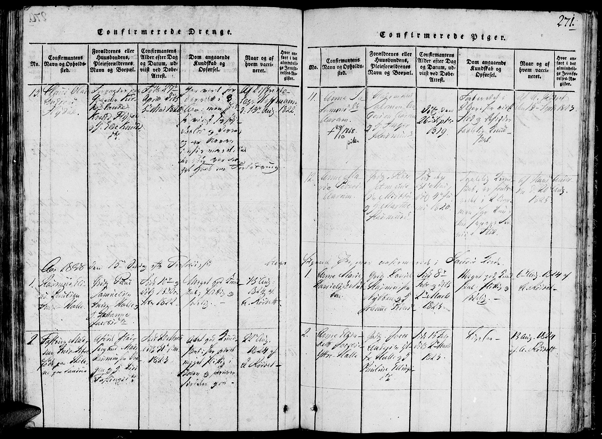 Ministerialprotokoller, klokkerbøker og fødselsregistre - Møre og Romsdal, AV/SAT-A-1454/503/L0033: Parish register (official) no. 503A01, 1816-1841, p. 271