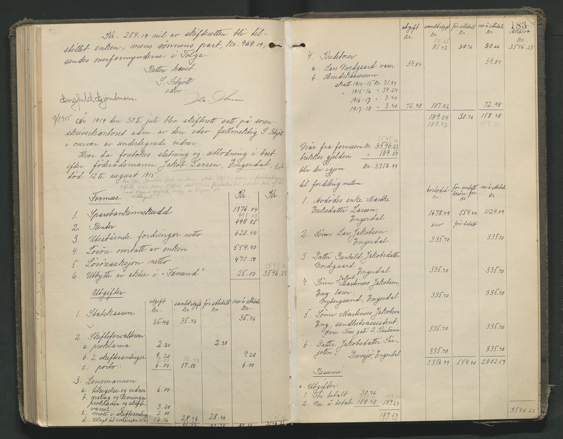 Nord-Østerdal tingrett, AV/SAH-TING-020/J/Jd/L0006: Skifteutlodningsprotokoll, 1907-1920, p. 183