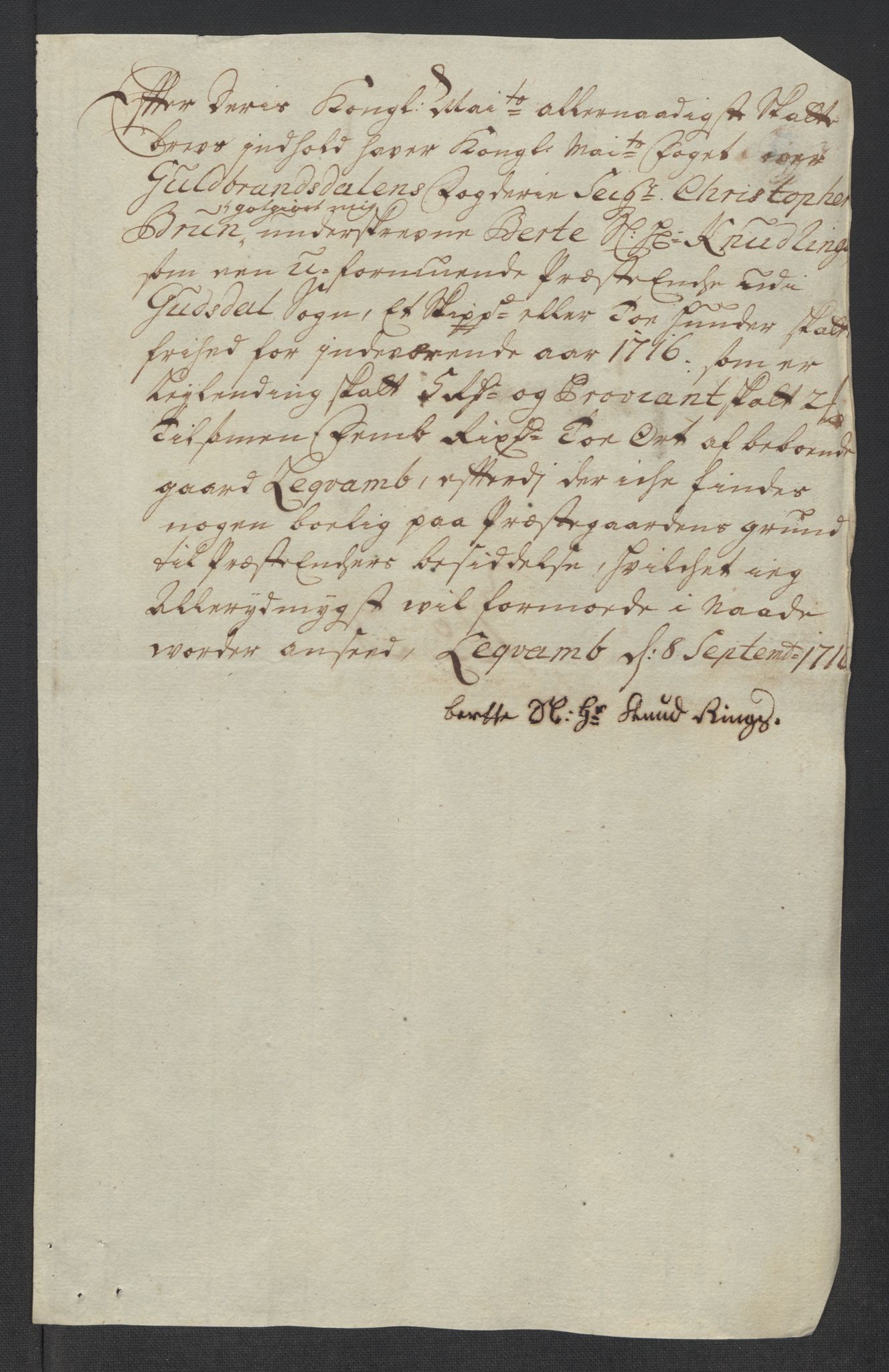 Rentekammeret inntil 1814, Reviderte regnskaper, Fogderegnskap, AV/RA-EA-4092/R17/L1186: Fogderegnskap Gudbrandsdal, 1716, p. 156