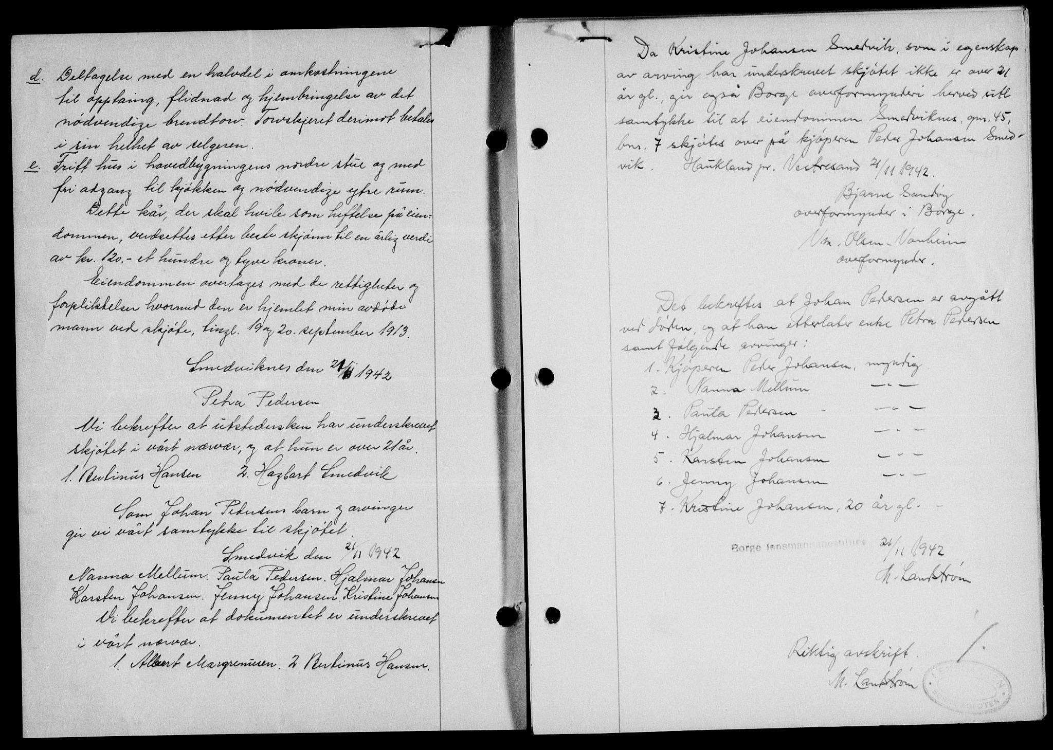 Lofoten sorenskriveri, SAT/A-0017/1/2/2C/L0010a: Mortgage book no. 10a, 1942-1943, Diary no: : 1948/1942