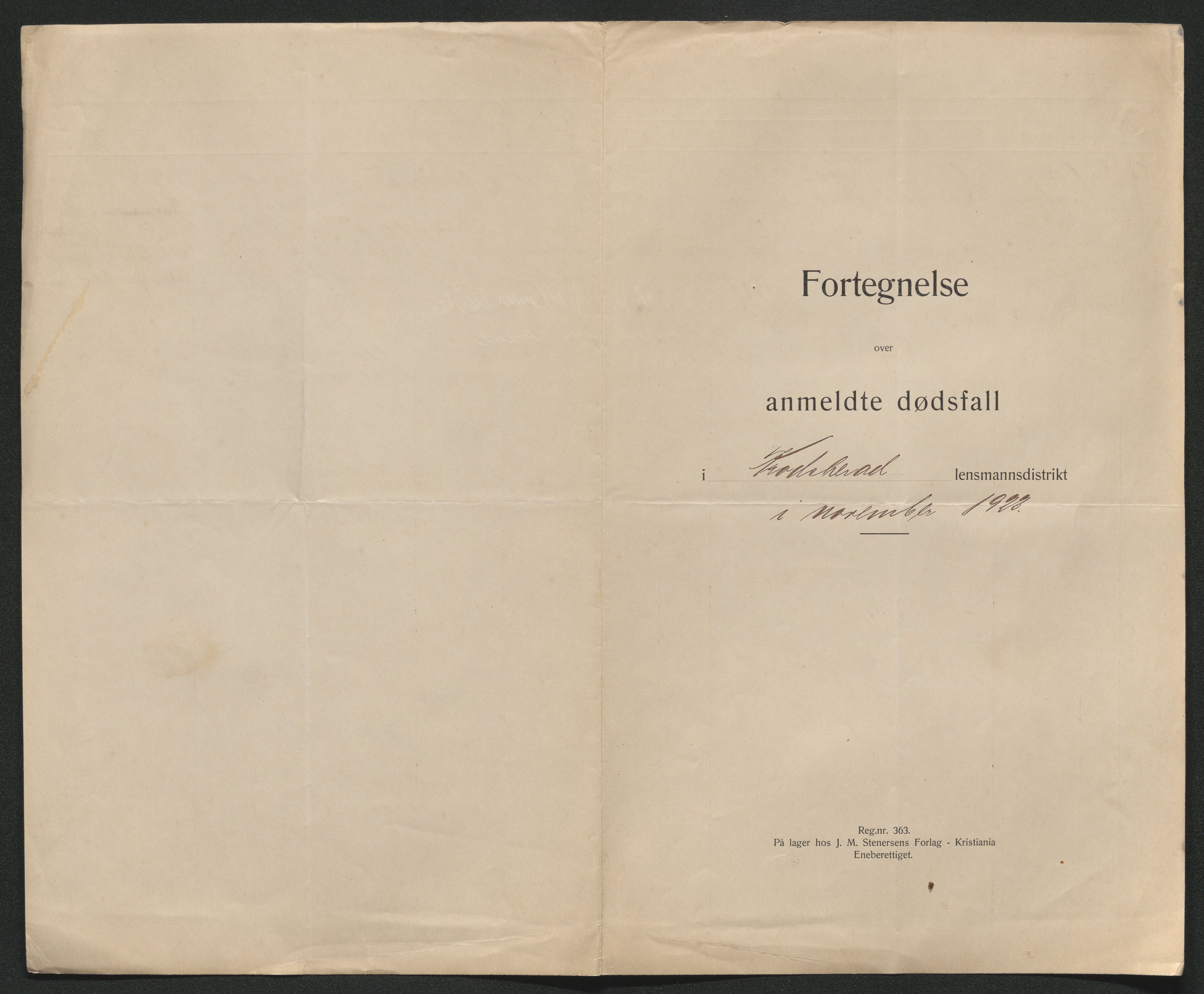 Eiker, Modum og Sigdal sorenskriveri, AV/SAKO-A-123/H/Ha/Hab/L0041: Dødsfallsmeldinger, 1922-1923, p. 922