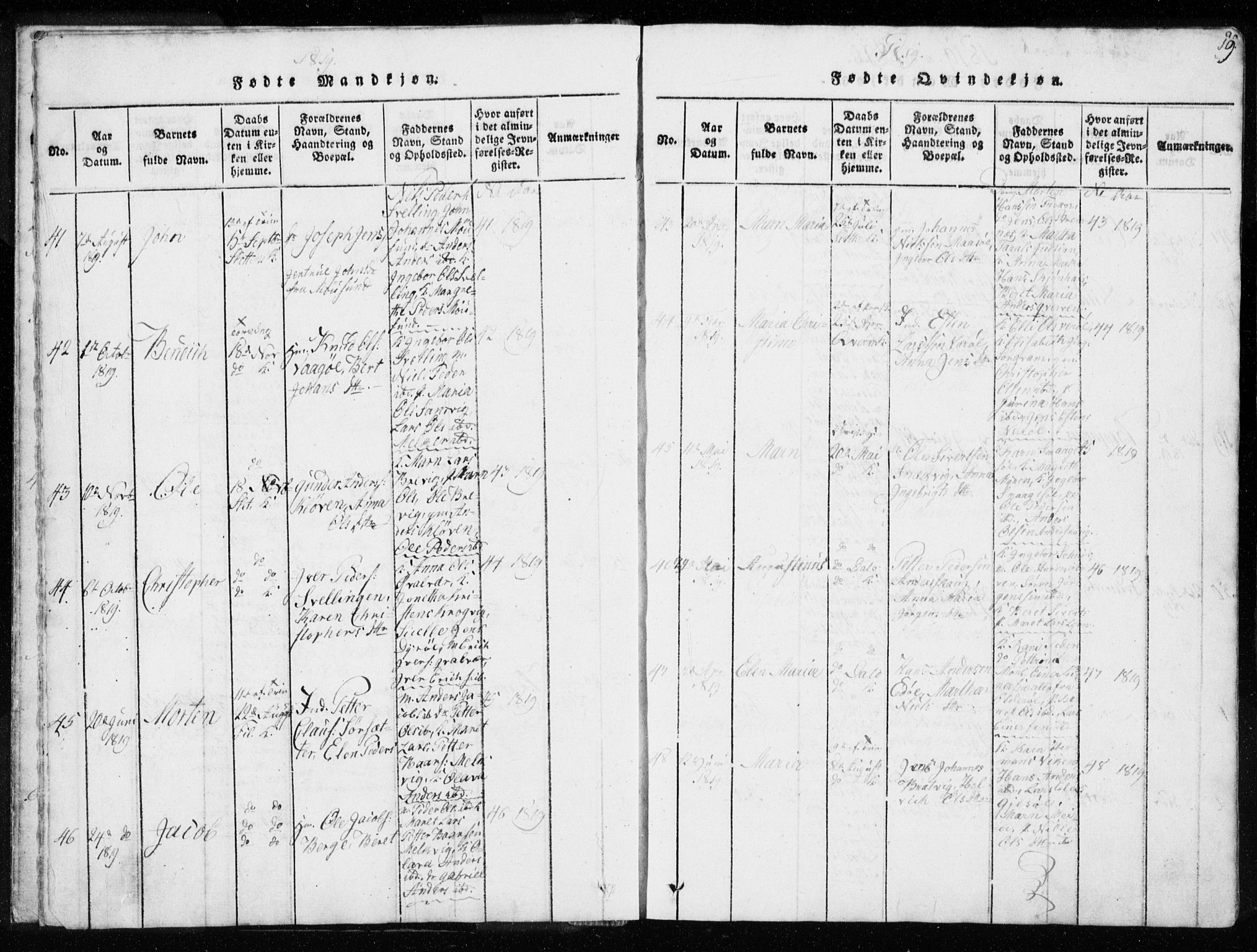 Ministerialprotokoller, klokkerbøker og fødselsregistre - Sør-Trøndelag, SAT/A-1456/634/L0527: Parish register (official) no. 634A03, 1818-1826, p. 19